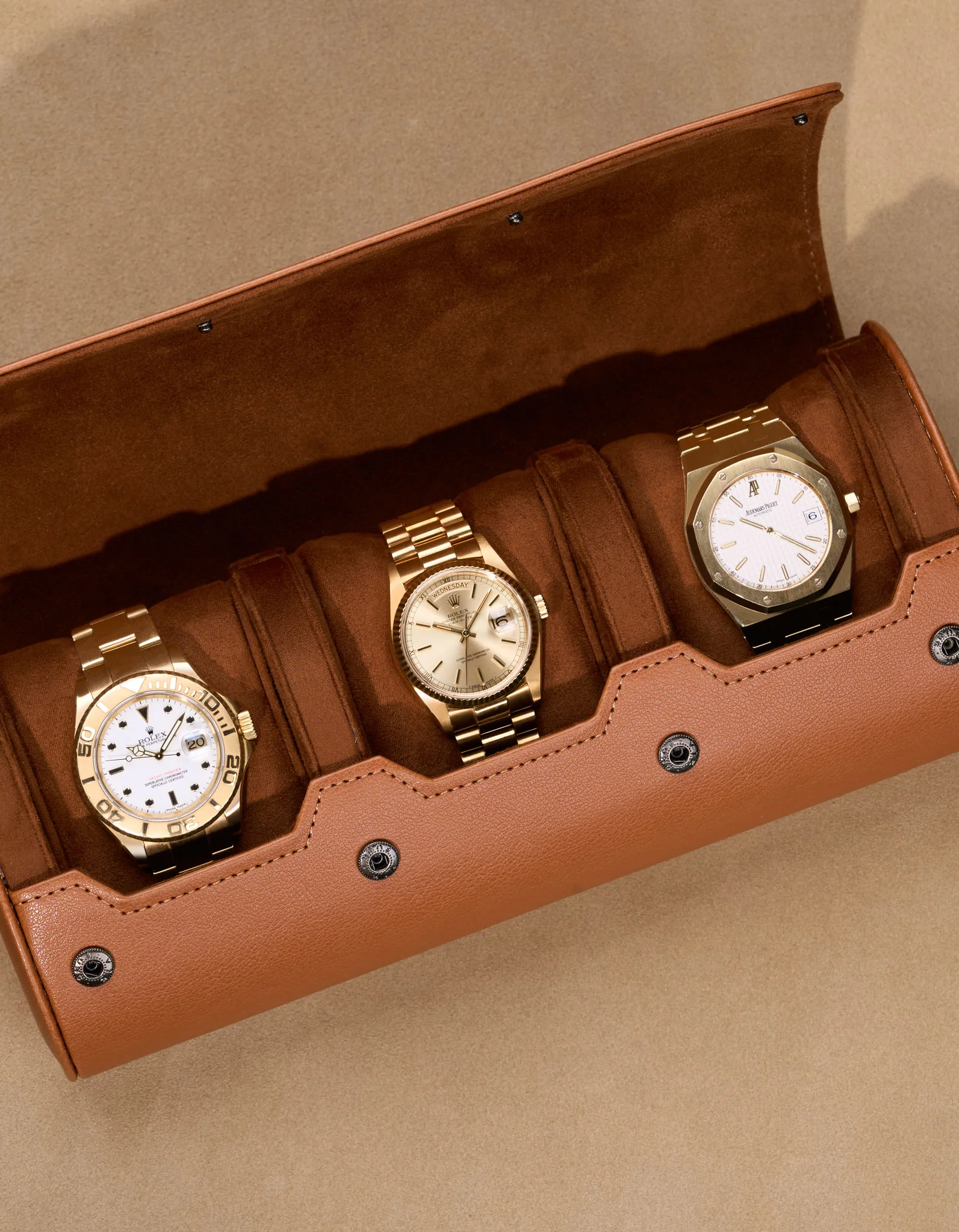 3 Slot Watch Roll - Brown - Image 4
