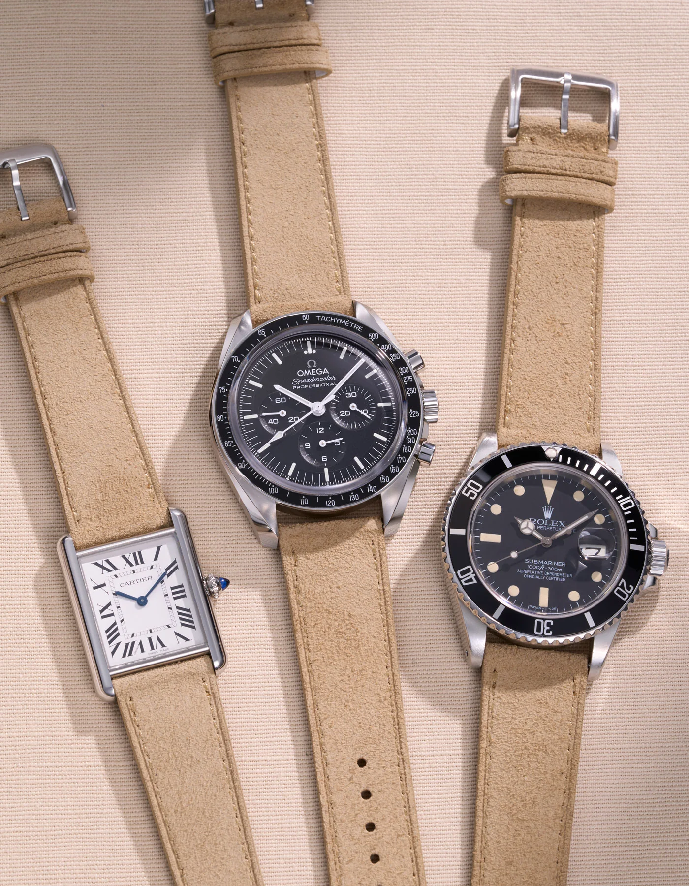 Beige Suede Leather Strap - 17-21mm - Image 4