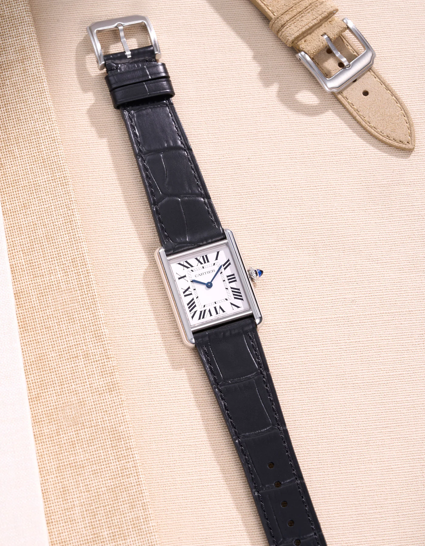 Black Embossed Alligator Leather Strap 18mm-21mm - Image 3