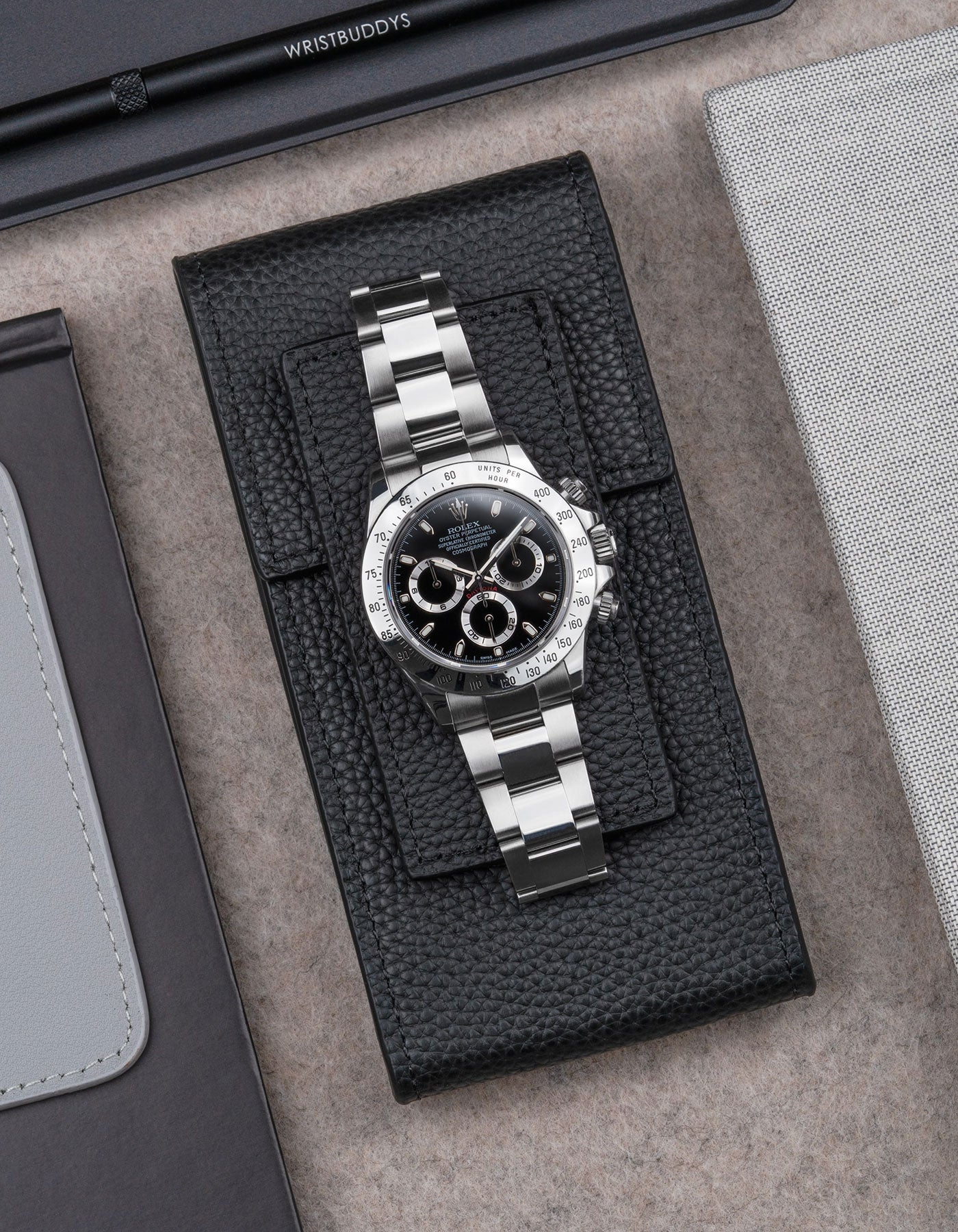 Black Leather Watch Pouch - Image 4