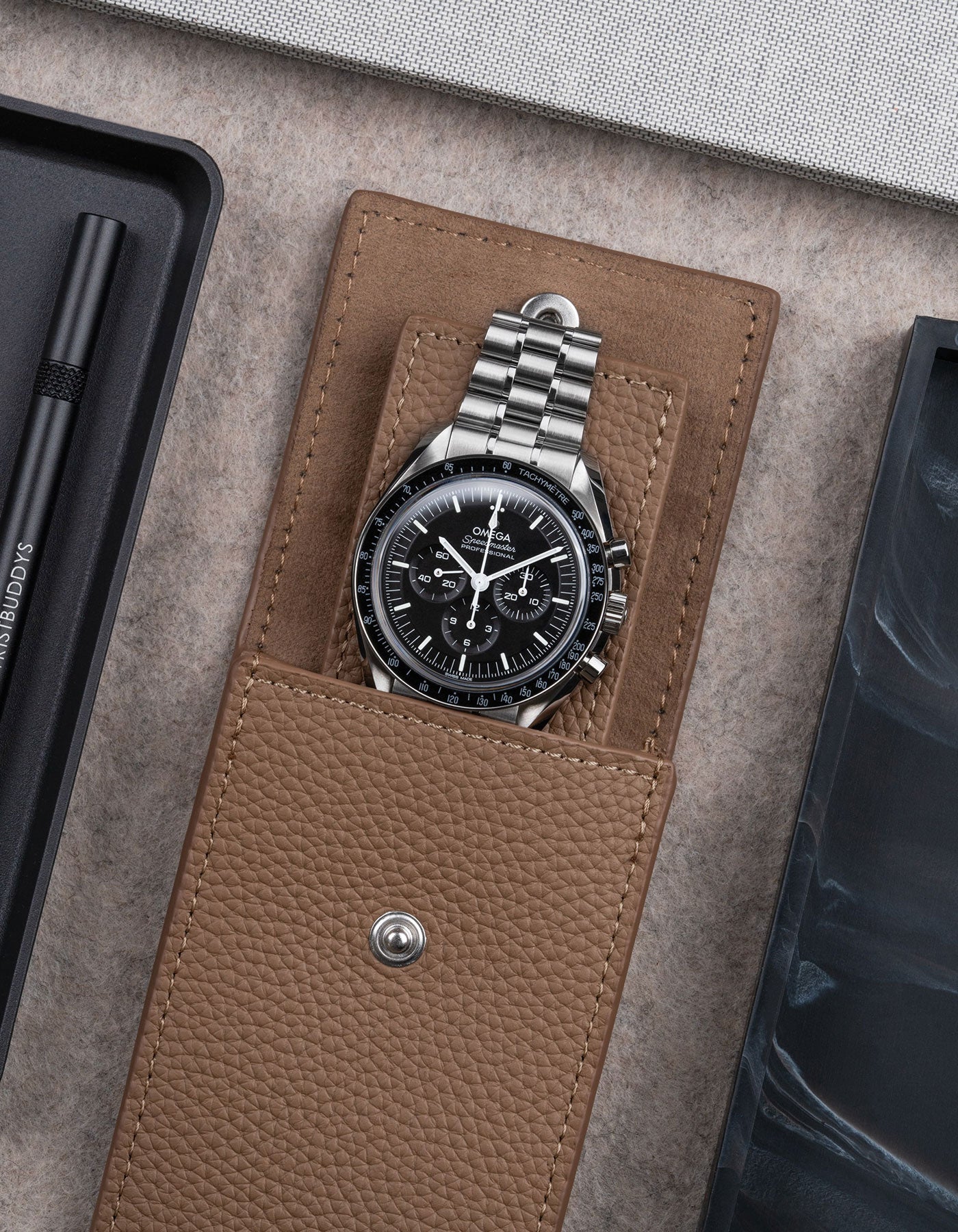 Brown Leather Watch Pouch - Image 3