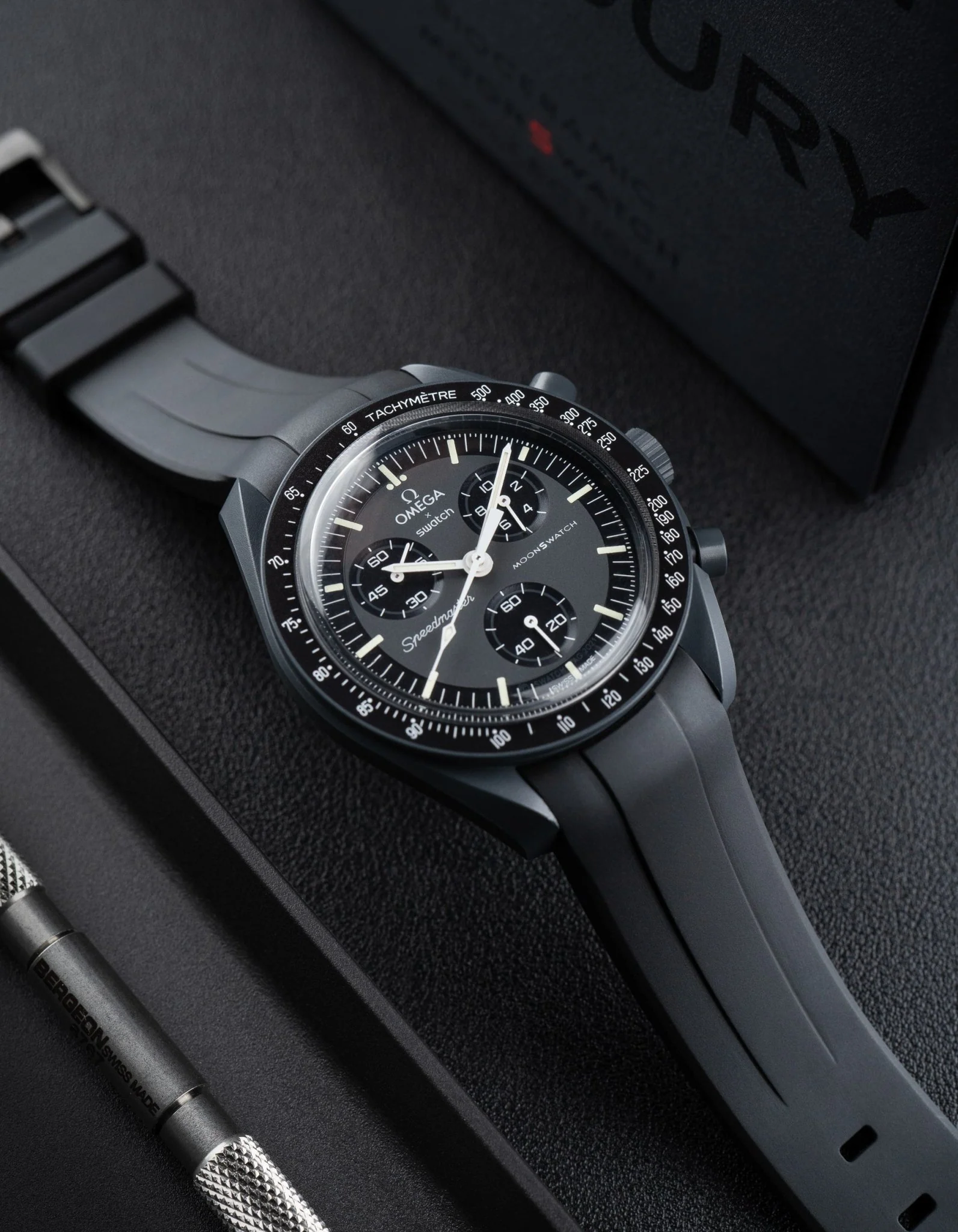 Curved Rubber Strap - Black - Image 2