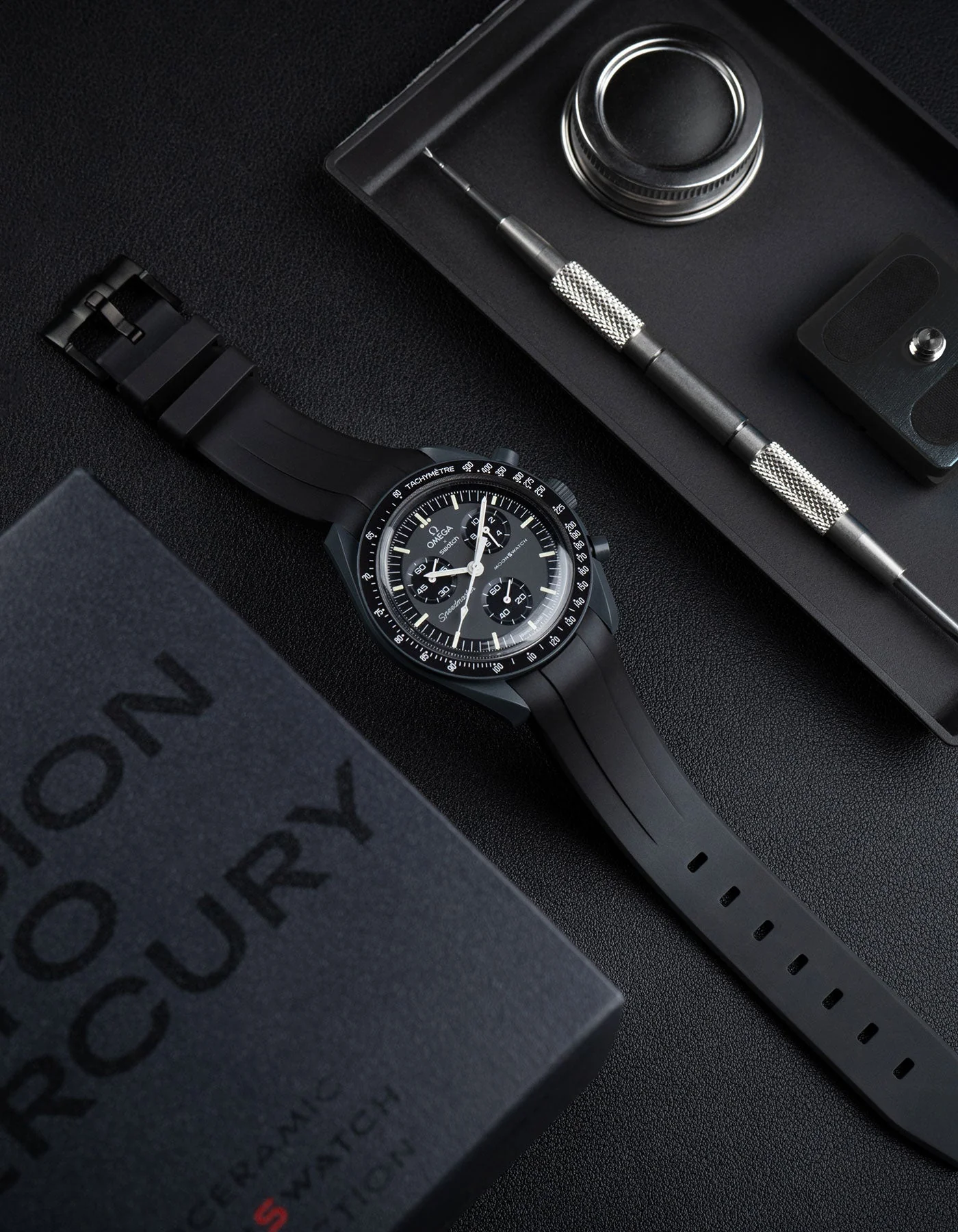 Curved Rubber Strap - Black - Image 4