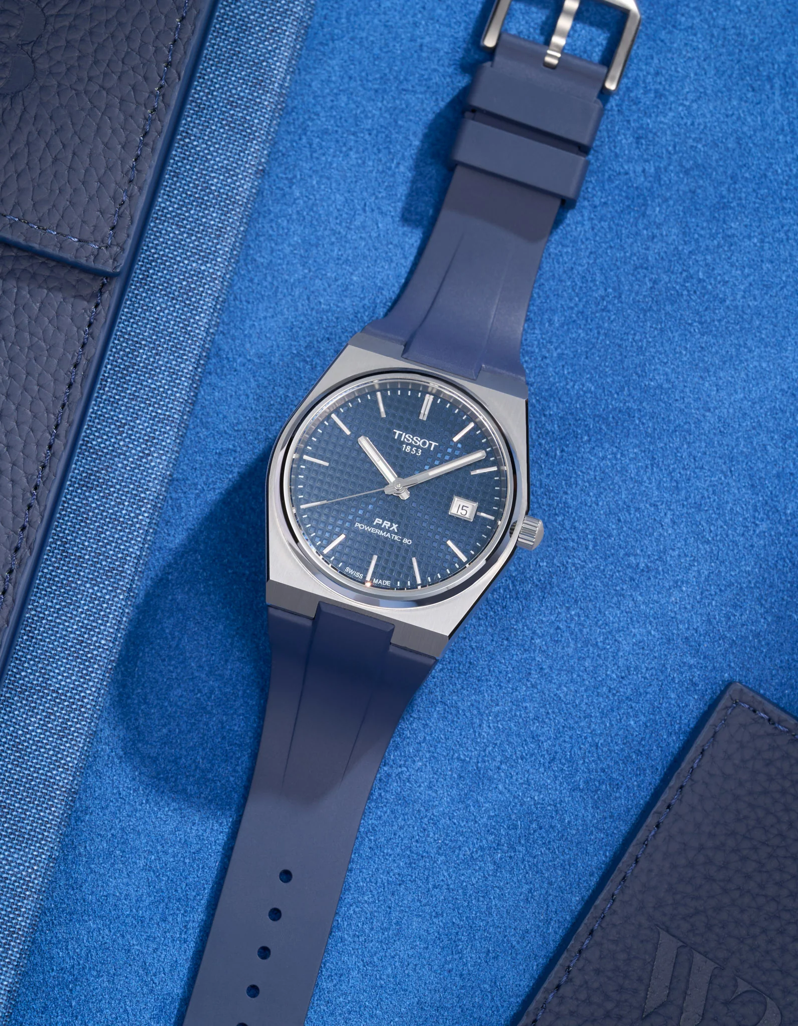 FKM Rubber Strap For Tissot PRX - Blue - Image 3