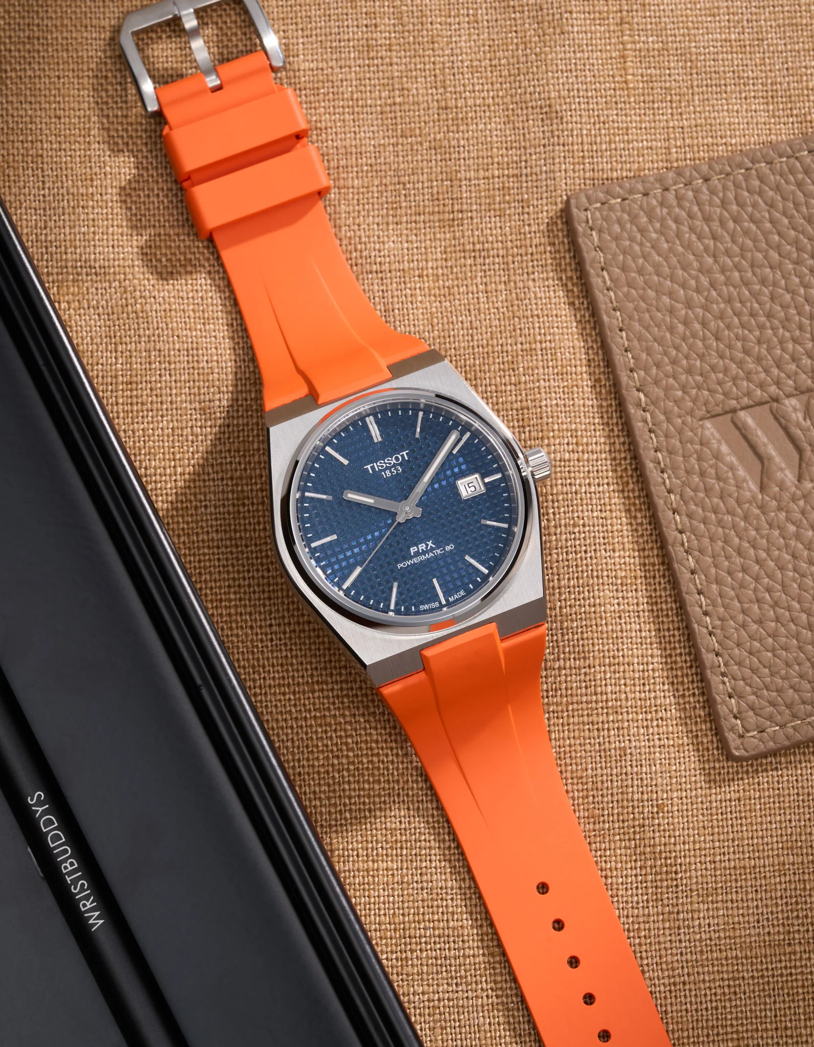 FKM Rubber Strap For Tissot PRX - Orange - Image 5