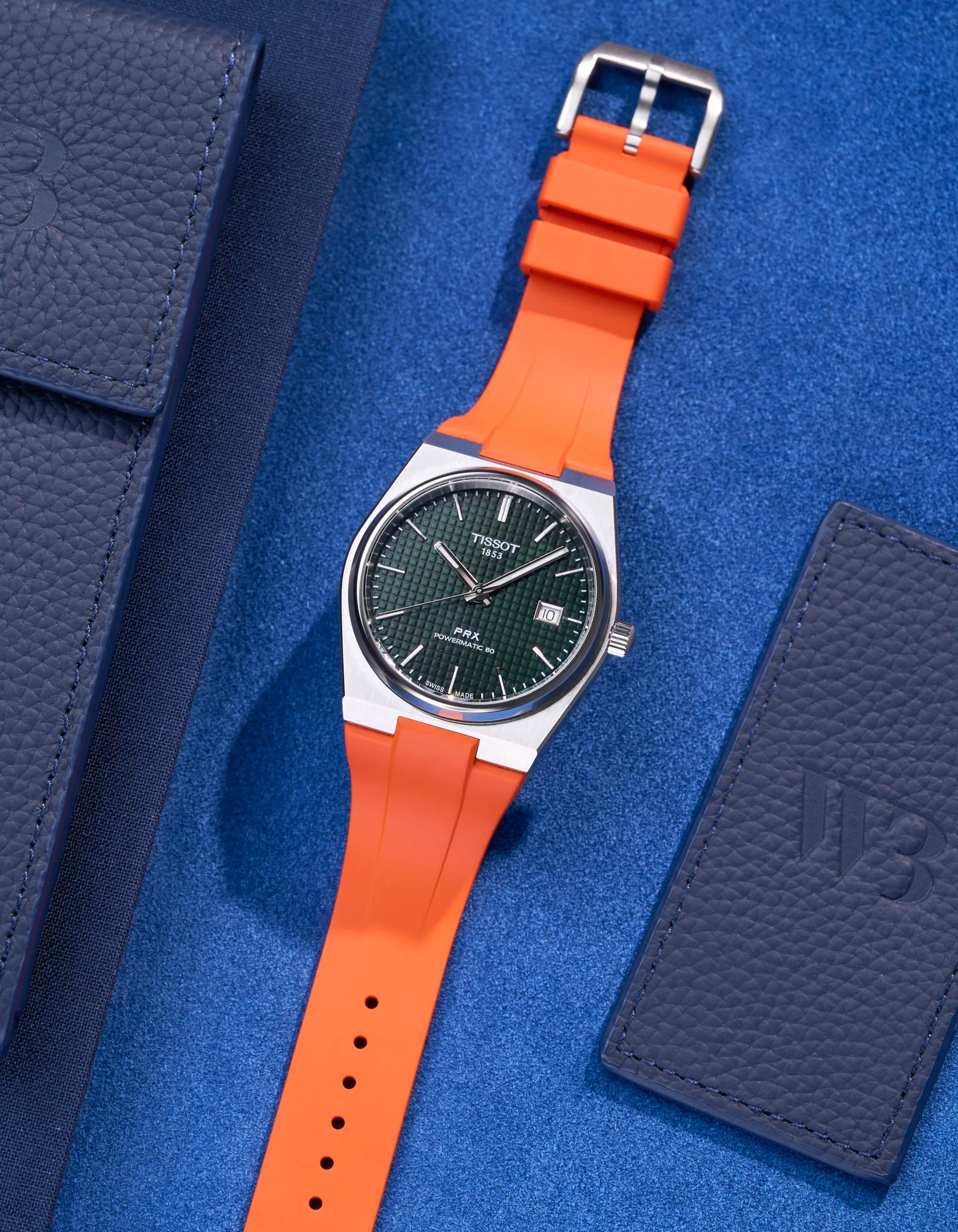 FKM Rubber Strap For Tissot PRX - Orange - Image 7