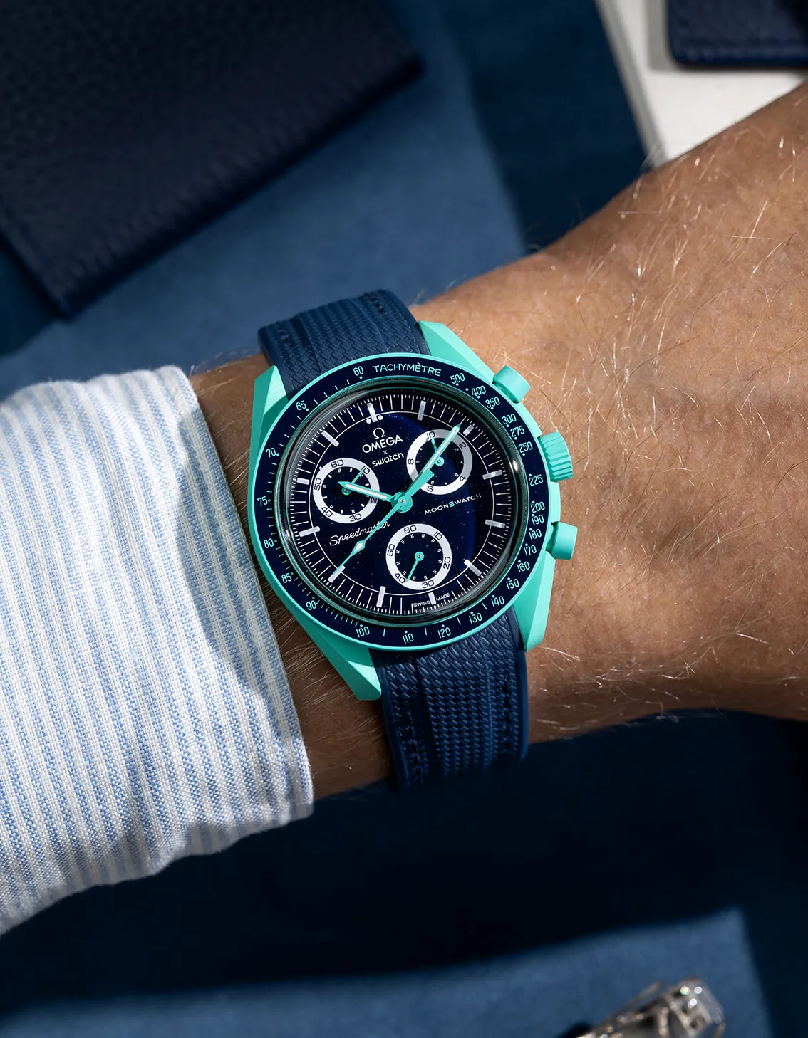 Curved Vertech Rubber Strap - Blue - Image 4