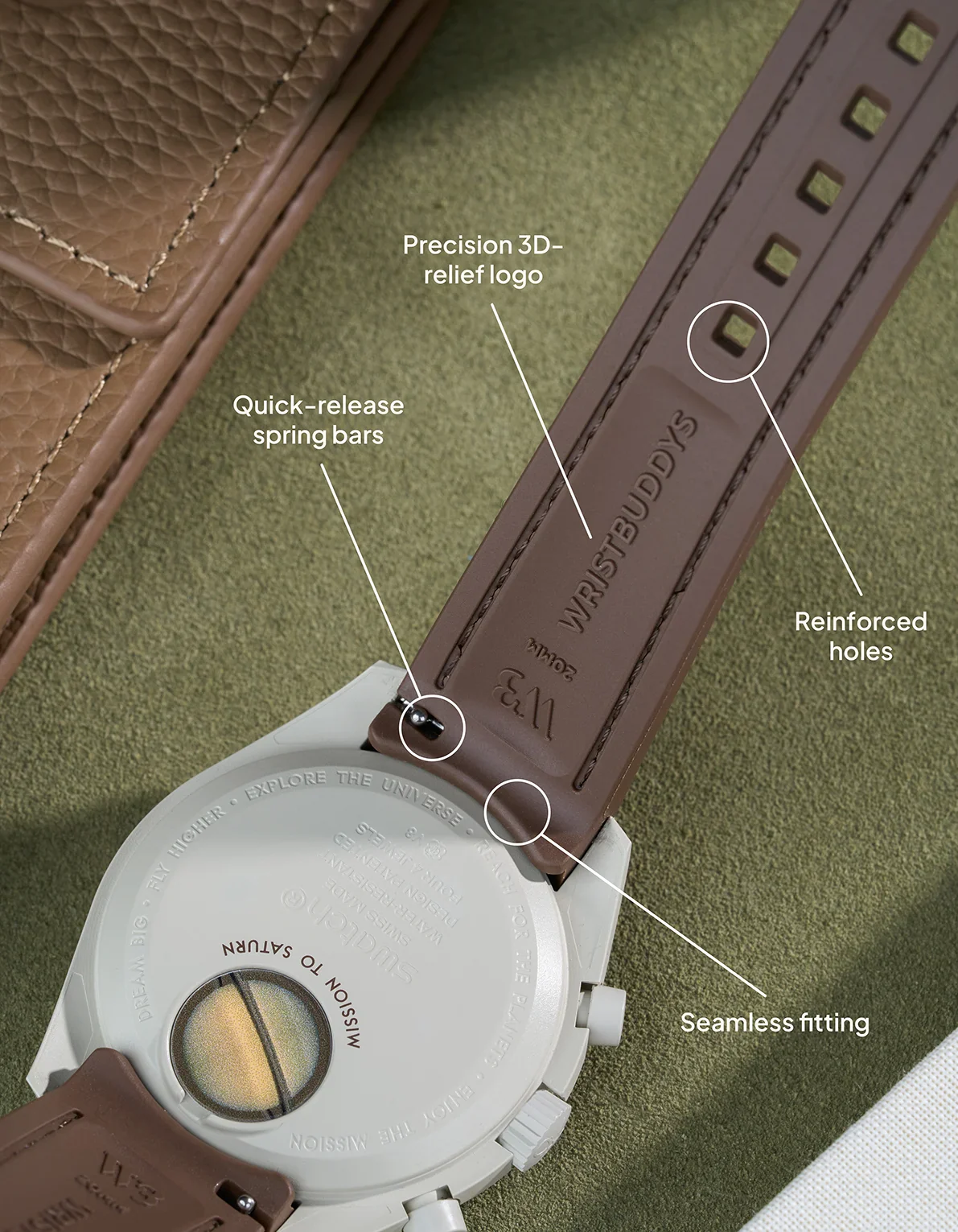 Curved Vertech Rubber Strap - Brown - Image 4