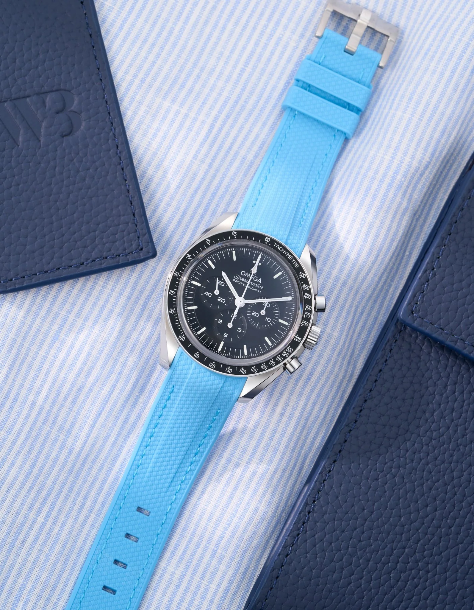 Curved Vertech Rubber Strap - Capri Blue - Image 6