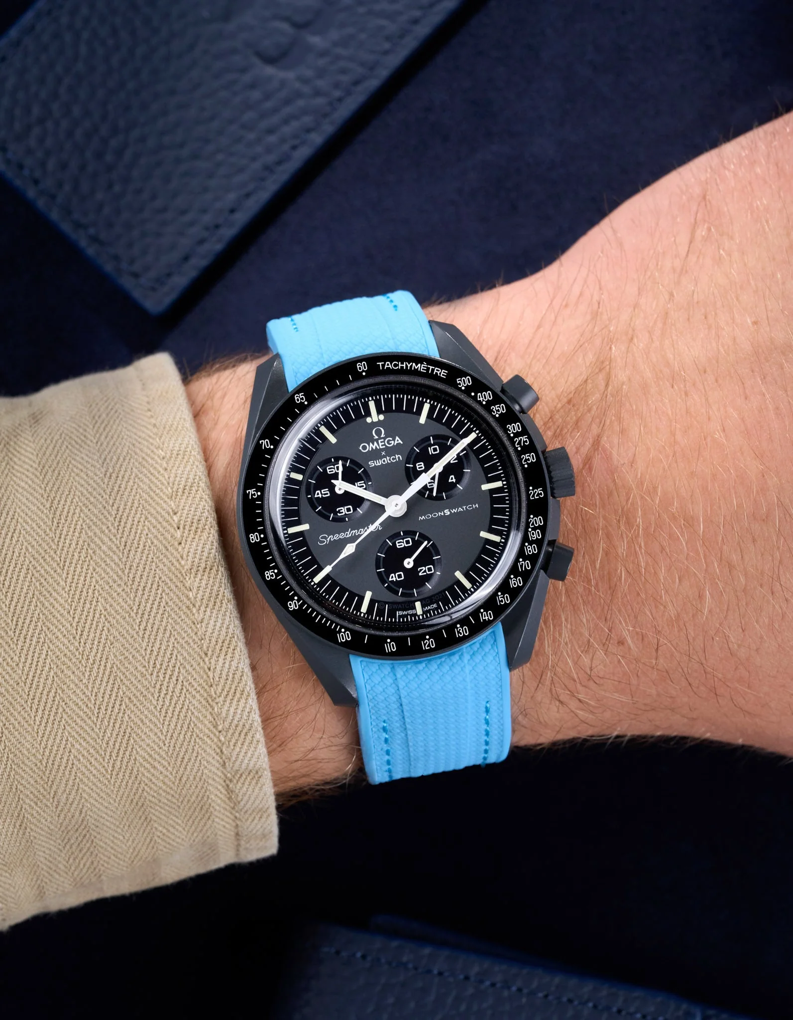 Curved Vertech Rubber Strap - Capri Blue - Image 7