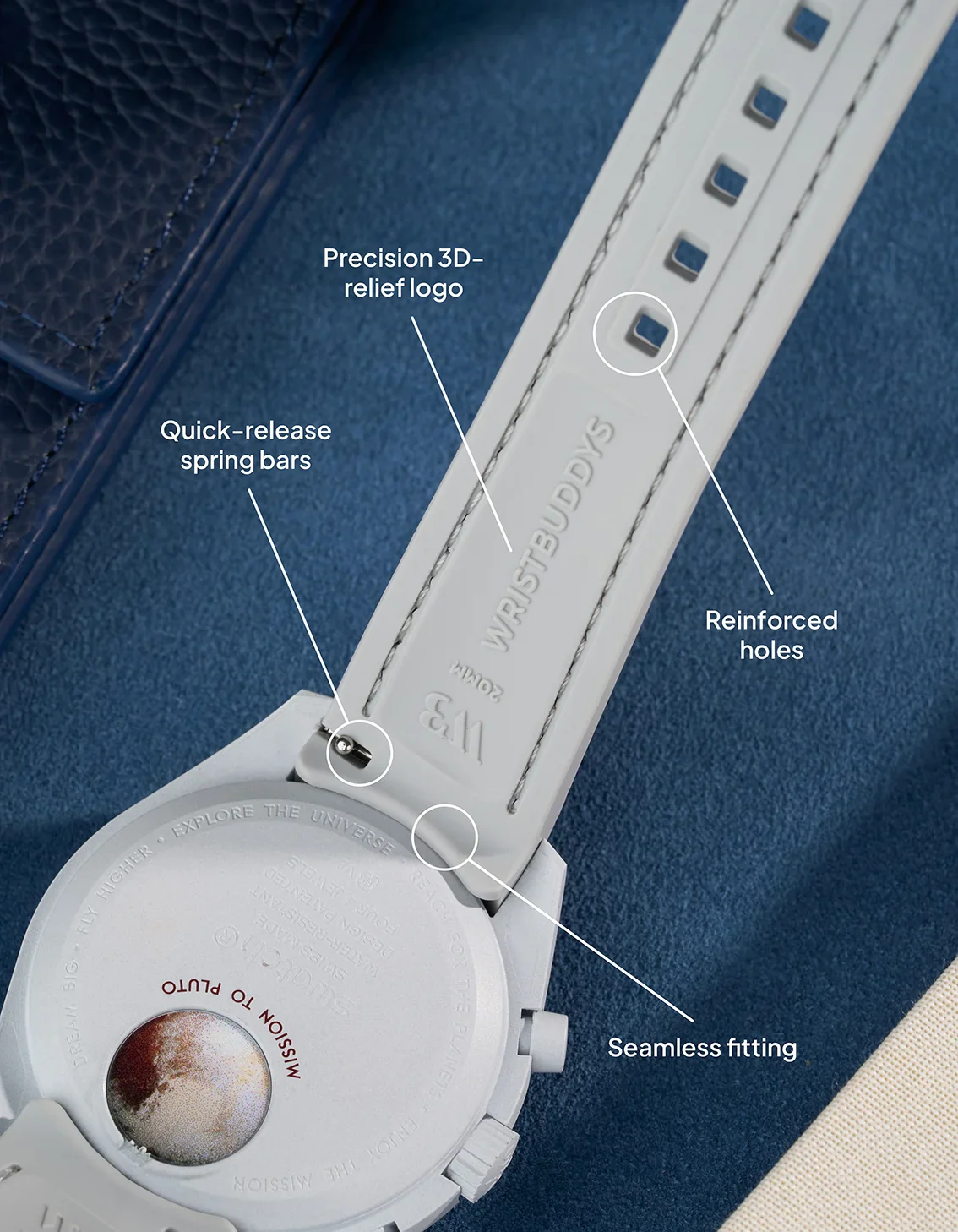 Curved Vertech Rubber Strap - Grey - Image 3