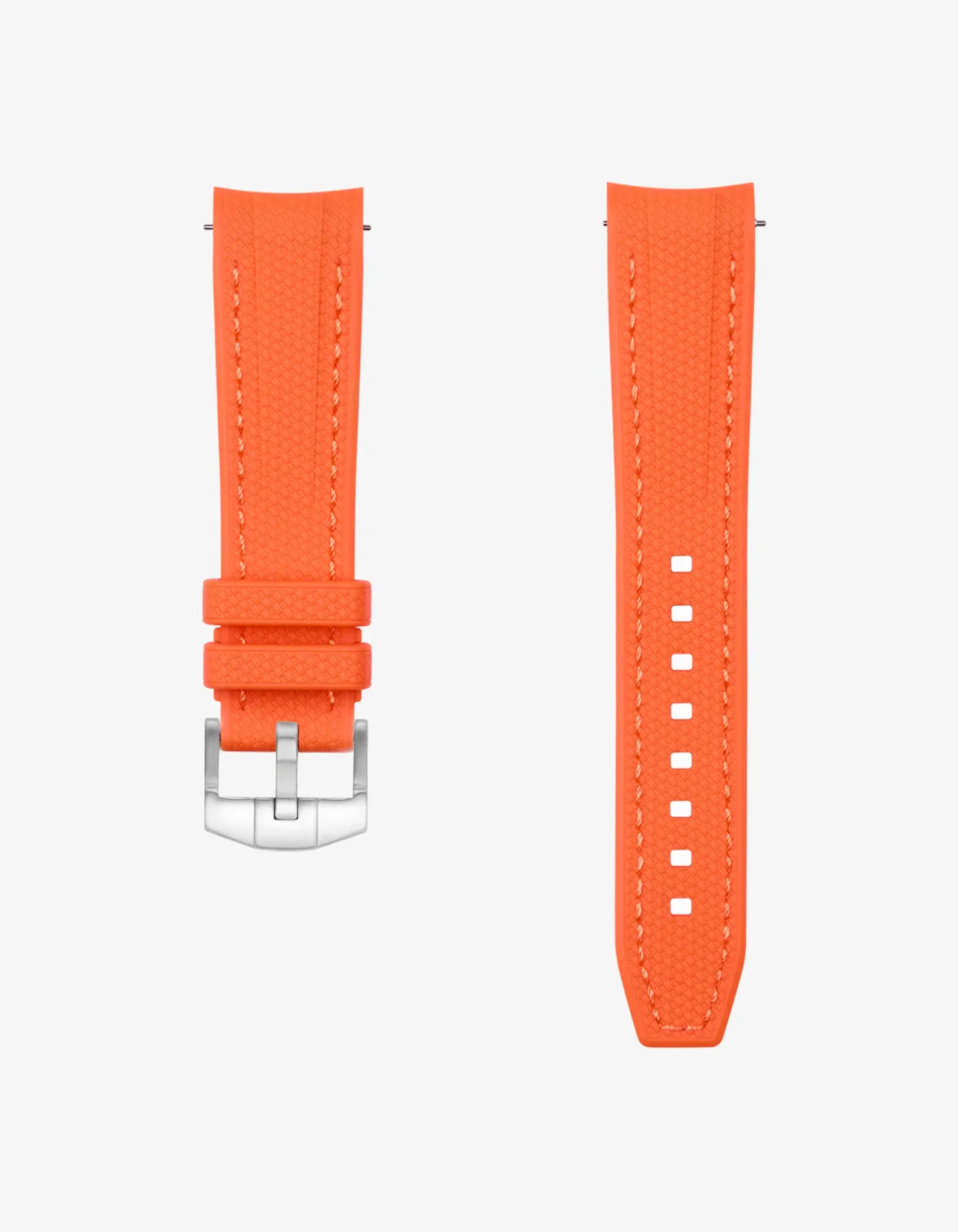 Curved Vertech Rubber Strap - Lava Orange