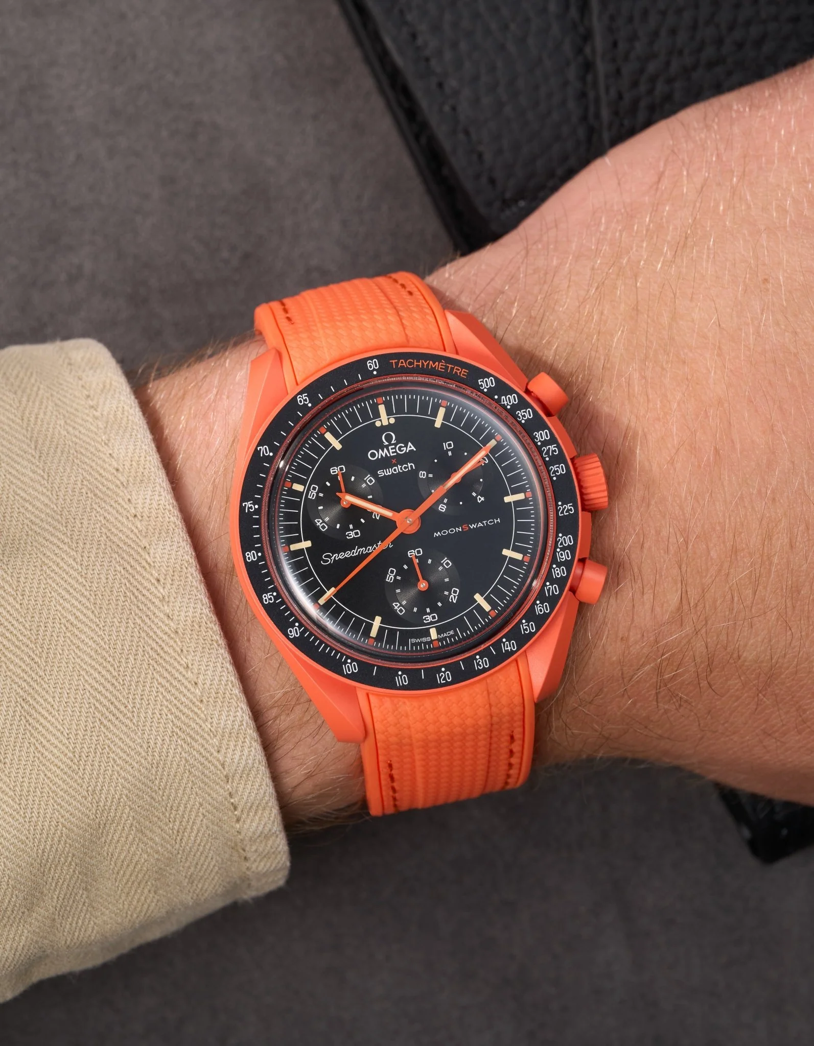 Curved Vertech Rubber Strap - Lava Orange - Image 2