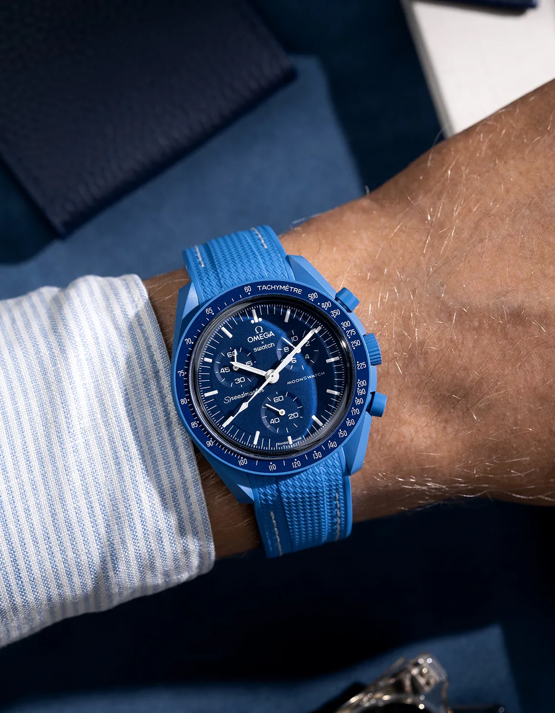 Curved Vertech Rubber Strap - Neptune Blue - Image 4
