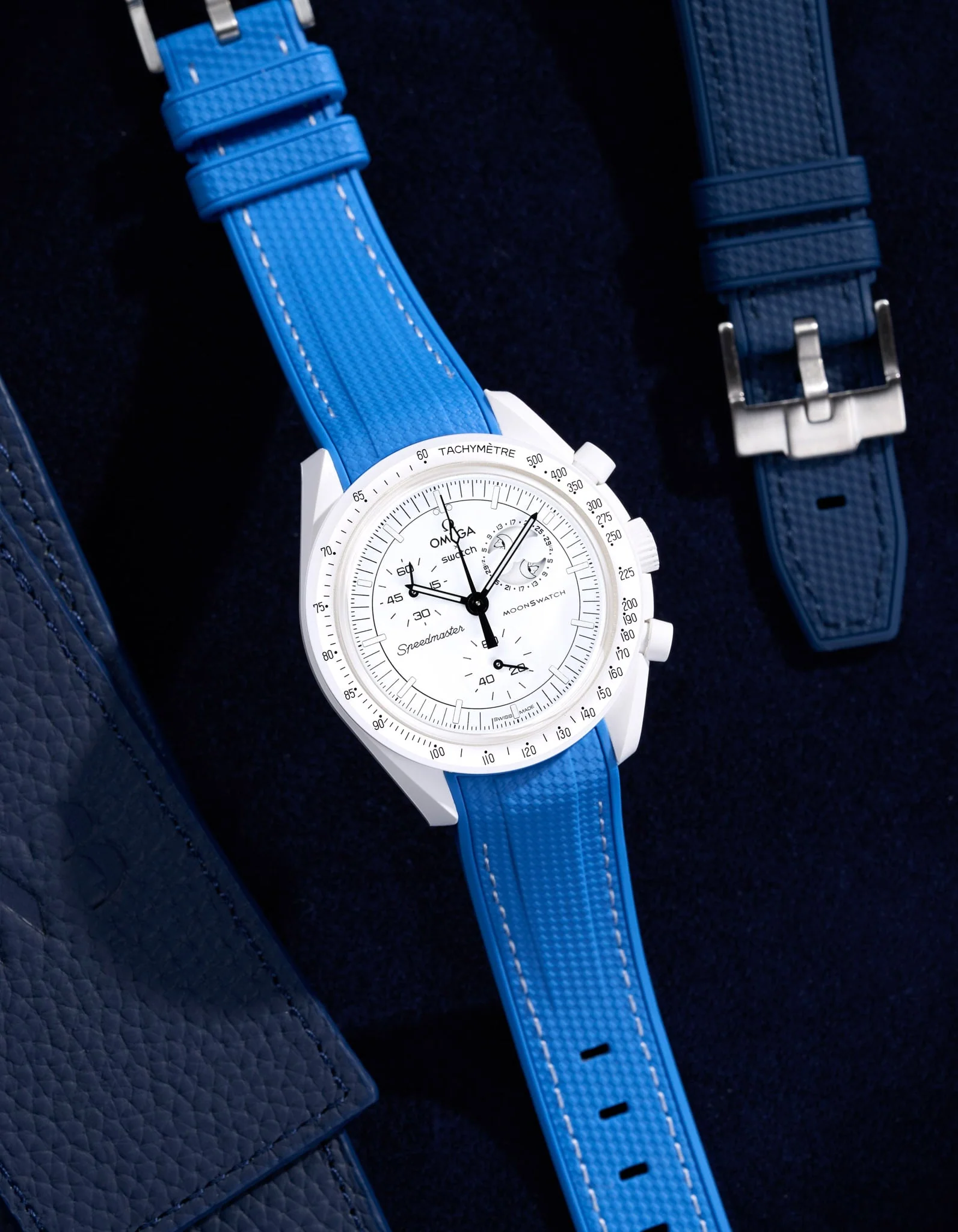 Curved Vertech Rubber Strap - Neptune Blue - Image 5