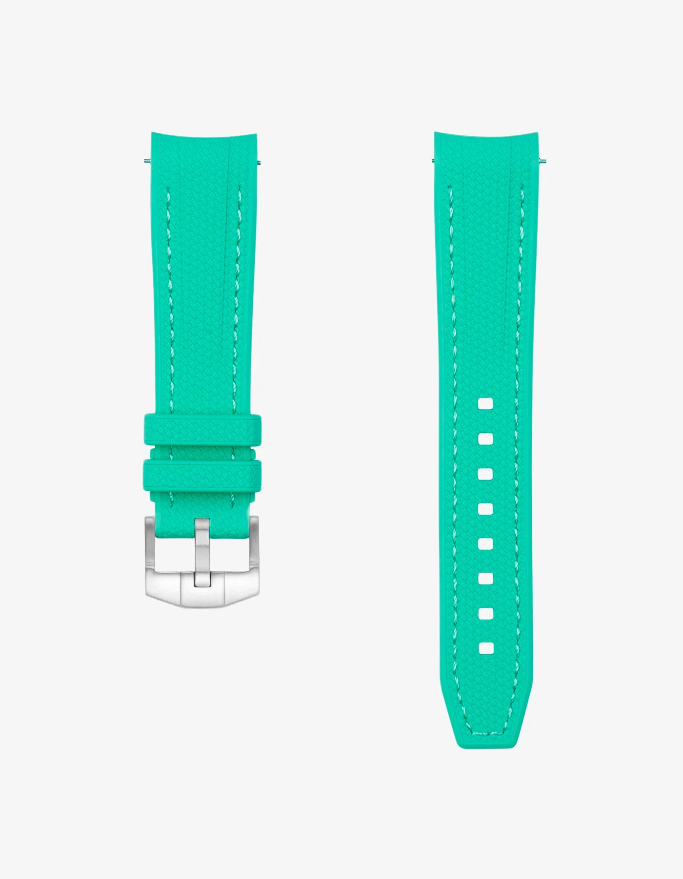 Curved Vertech Rubber Strap - Polar Lights Green