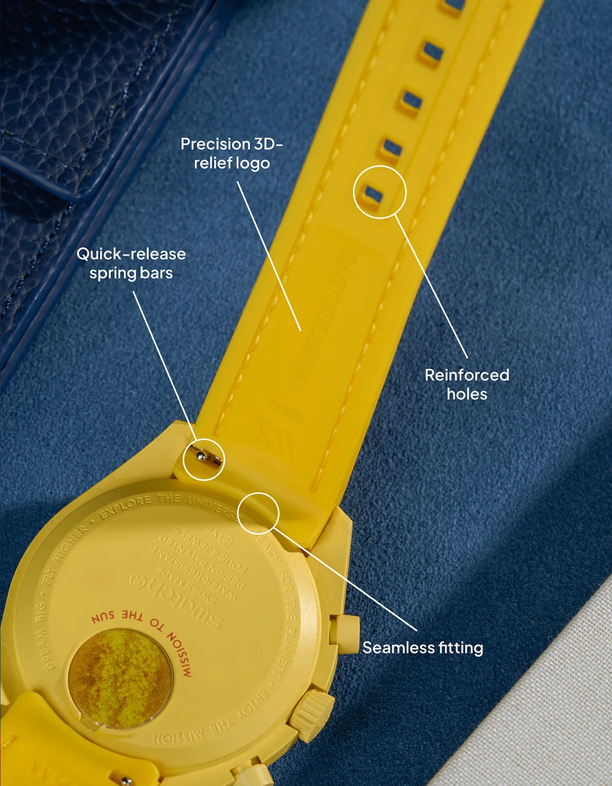 Curved Vertech Rubber Strap - Yellow - Image 3