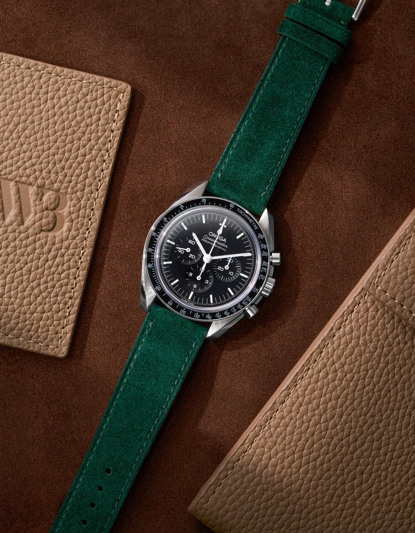 Dark Green Suede Leather Strap - 17-21mm - Image 3
