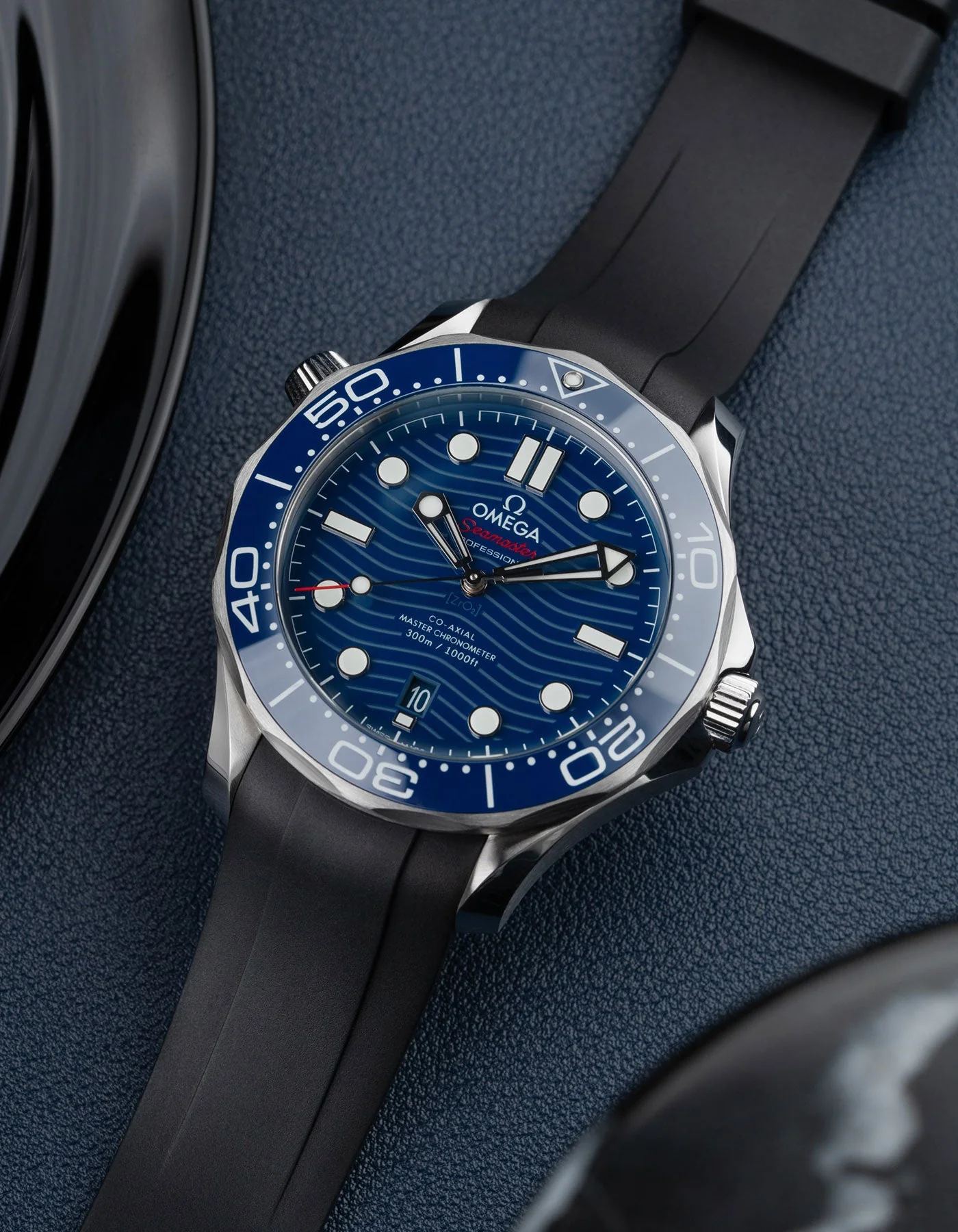 FKM Rubber Strap for Omega Seamaster 300 Diver - Black - Image 6