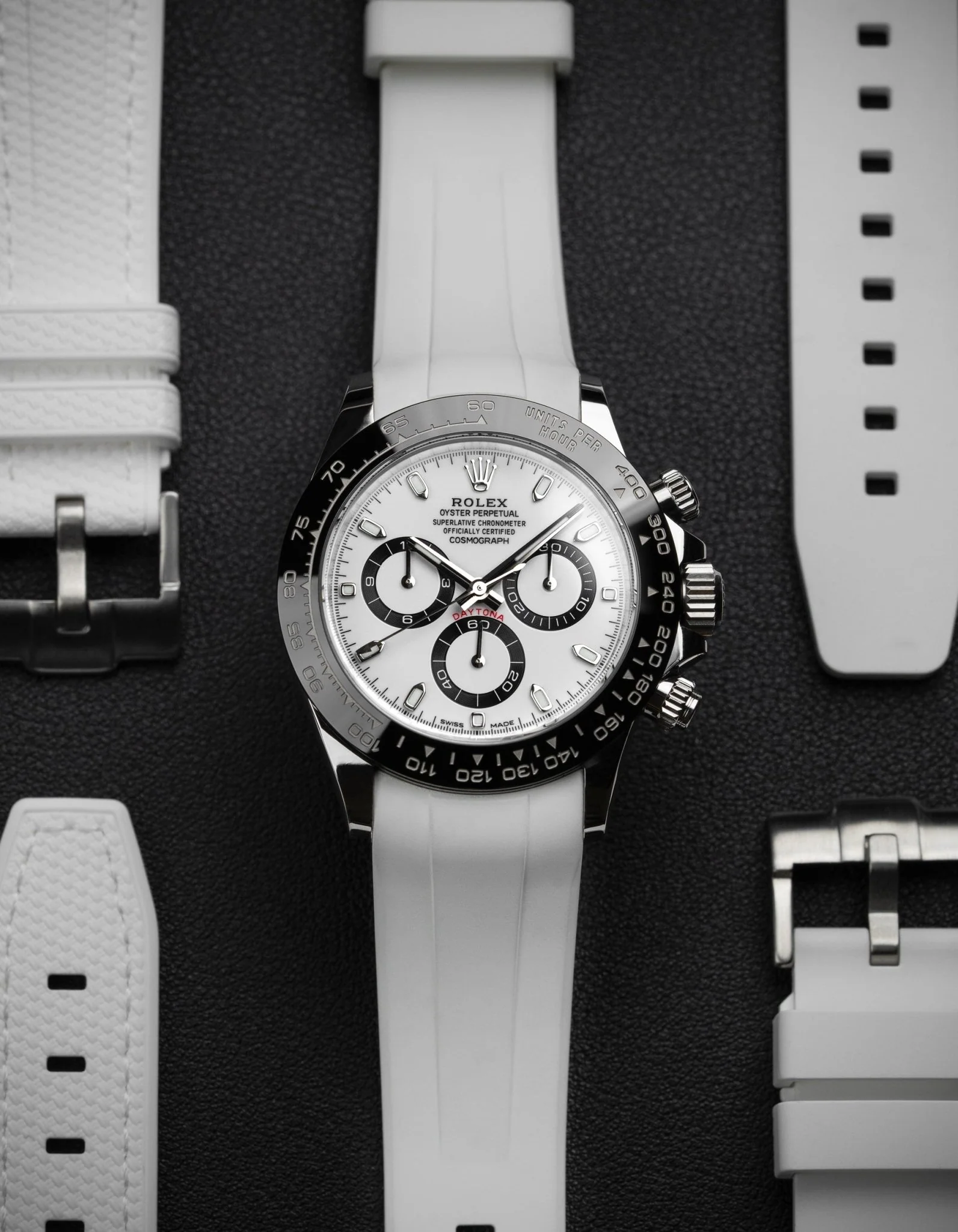 FKM Rubber Strap for Rolex Daytona - White - Image 3