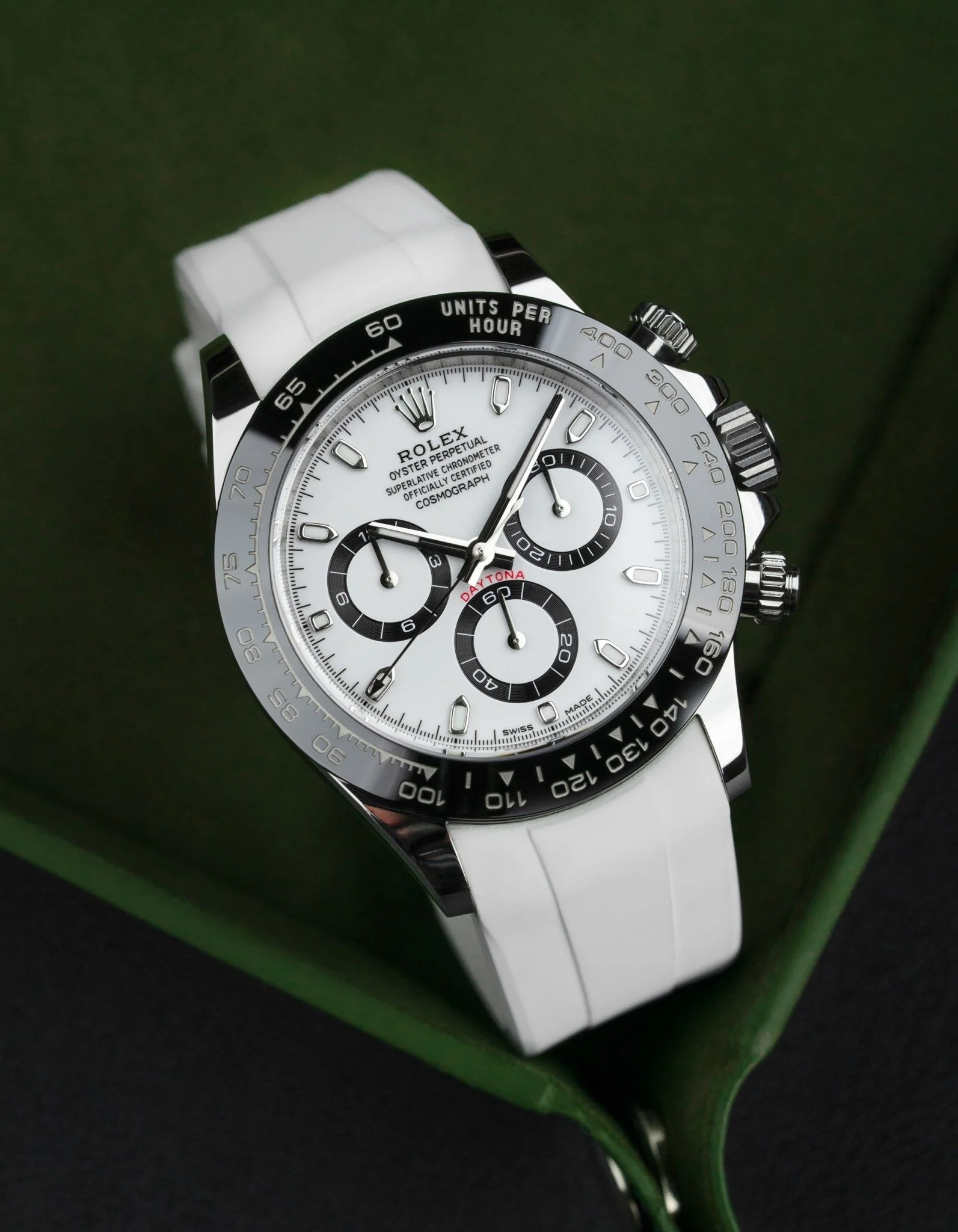 FKM Rubber Strap for Rolex Daytona - White - Image 4