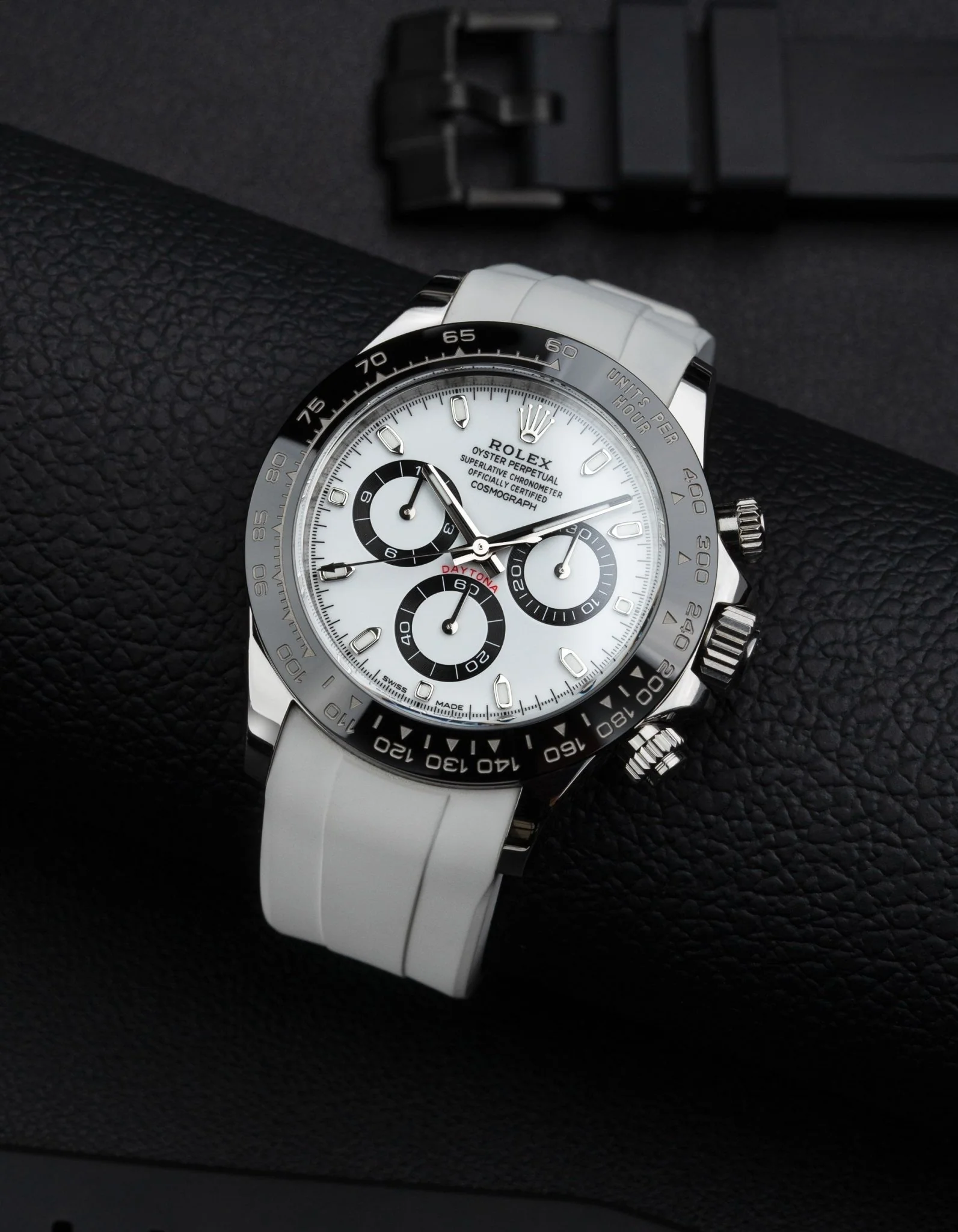 FKM Rubber Strap for Rolex Daytona - White - Image 5