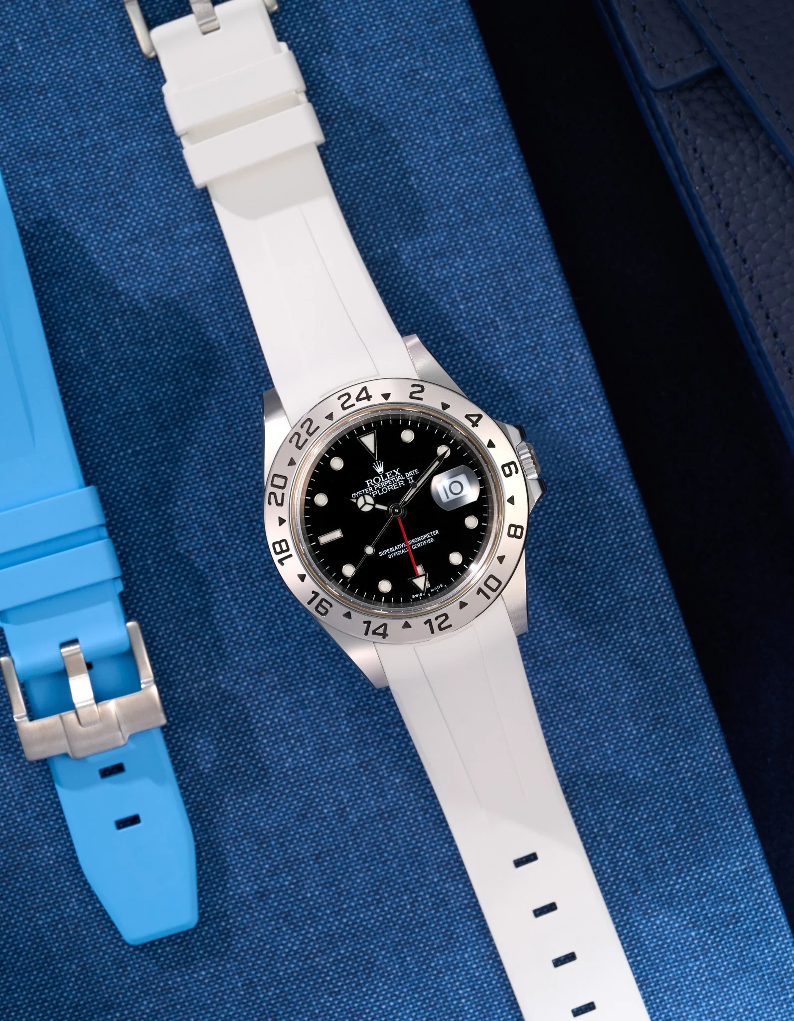 FKM Rubber Strap for Rolex Explorer II 16570 - Image 11