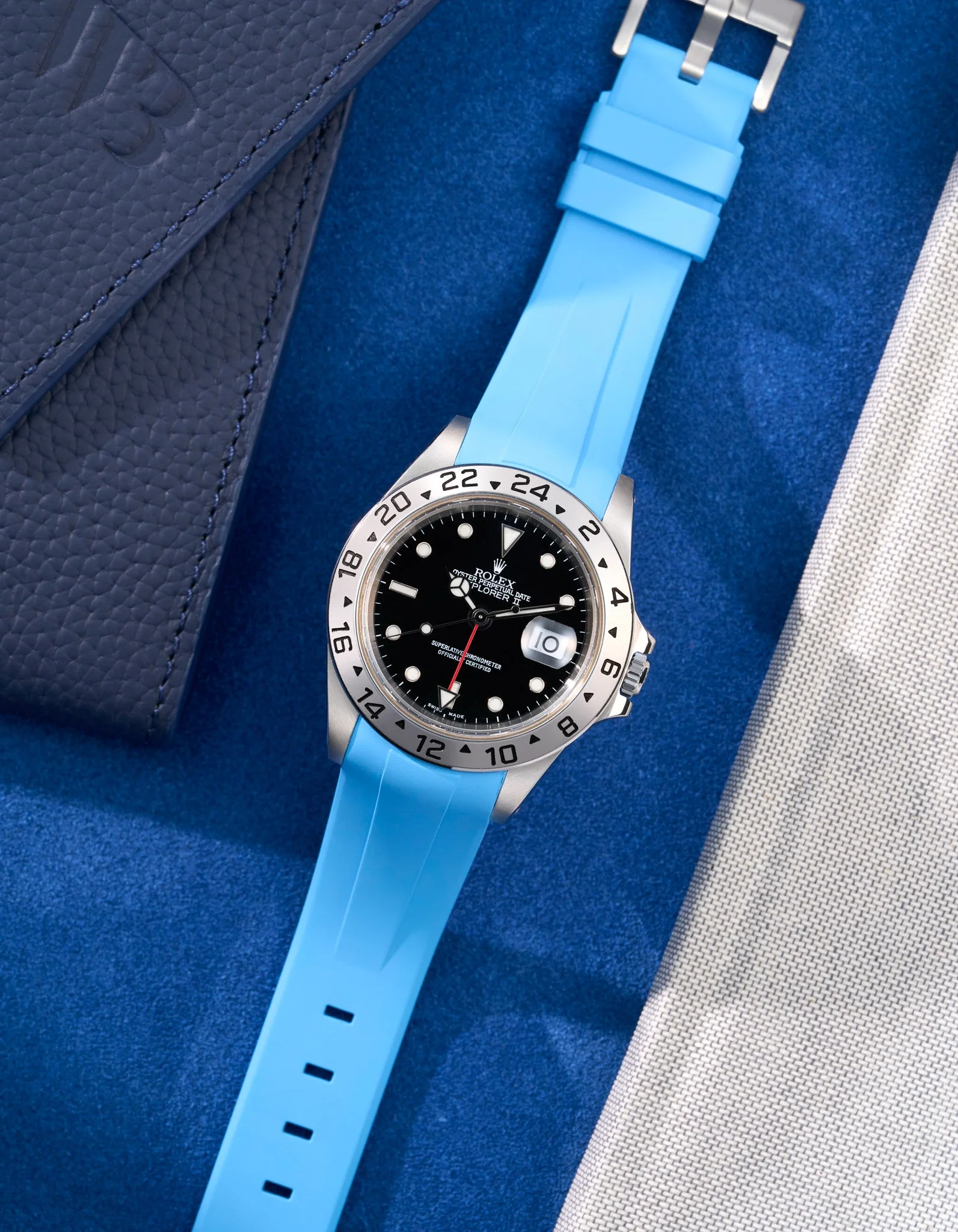 FKM Rubber Strap for Rolex Explorer II 16570 - Image 19