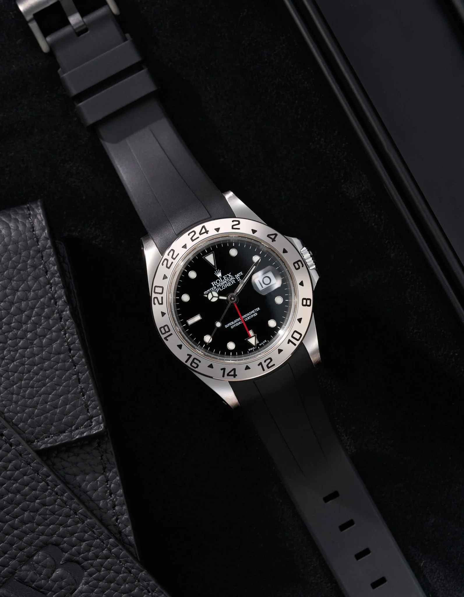 FKM Rubber Strap for Rolex Explorer II 16570 - Image 4