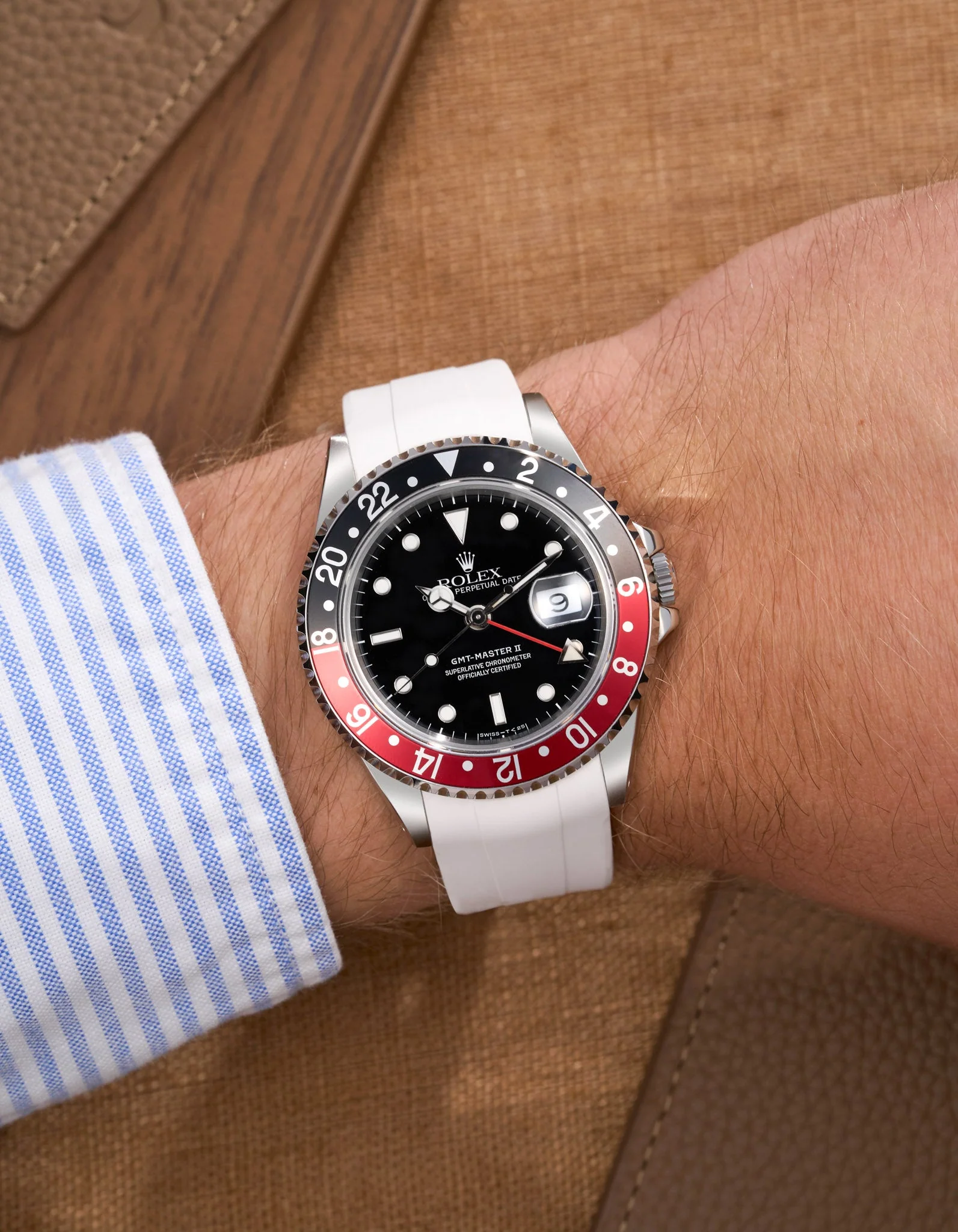 FKM Rubber Strap for Rolex GMT Master II 16710 Coke - Image 11