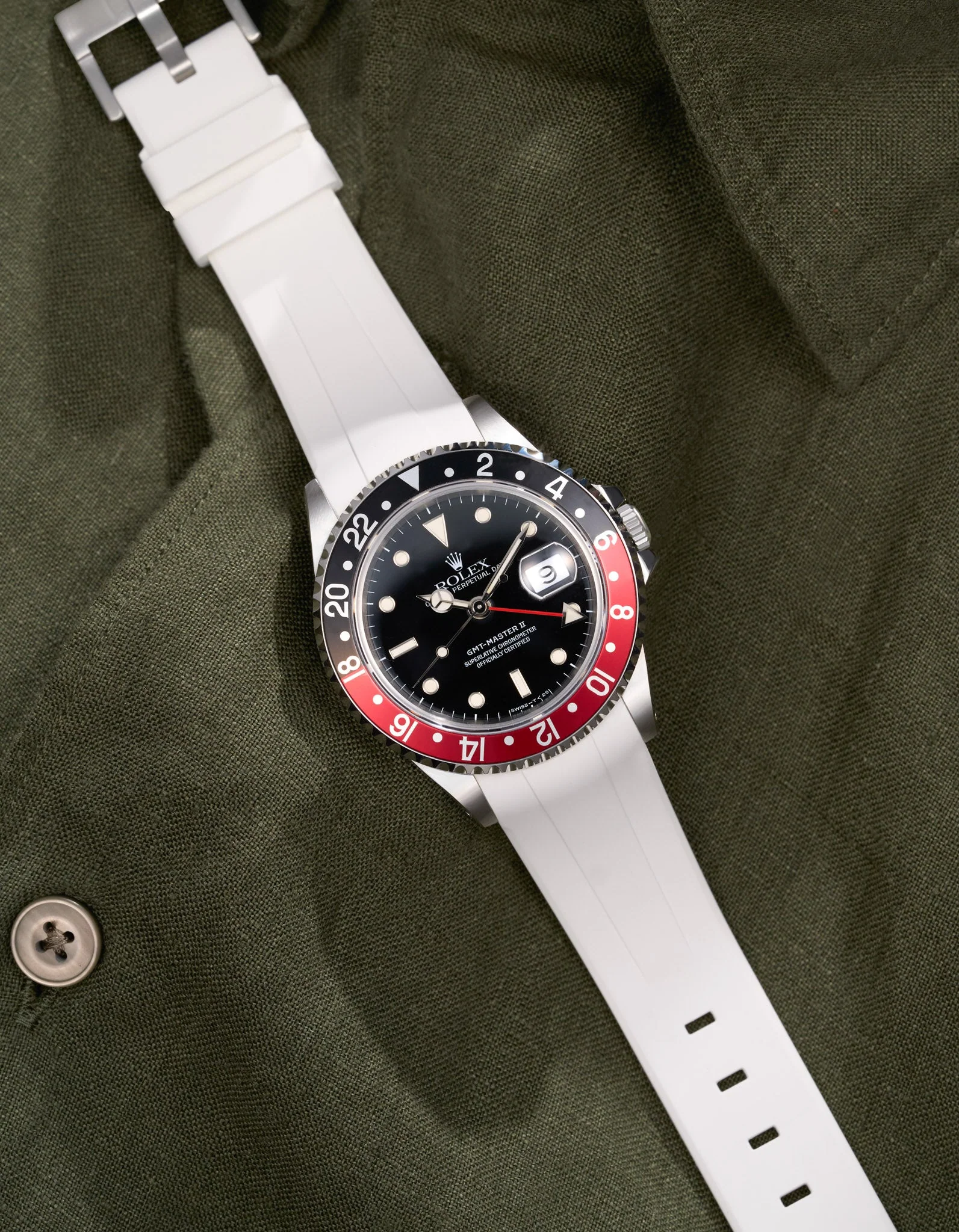 FKM Rubber Strap for Rolex GMT Master II 16710 Coke - Image 12