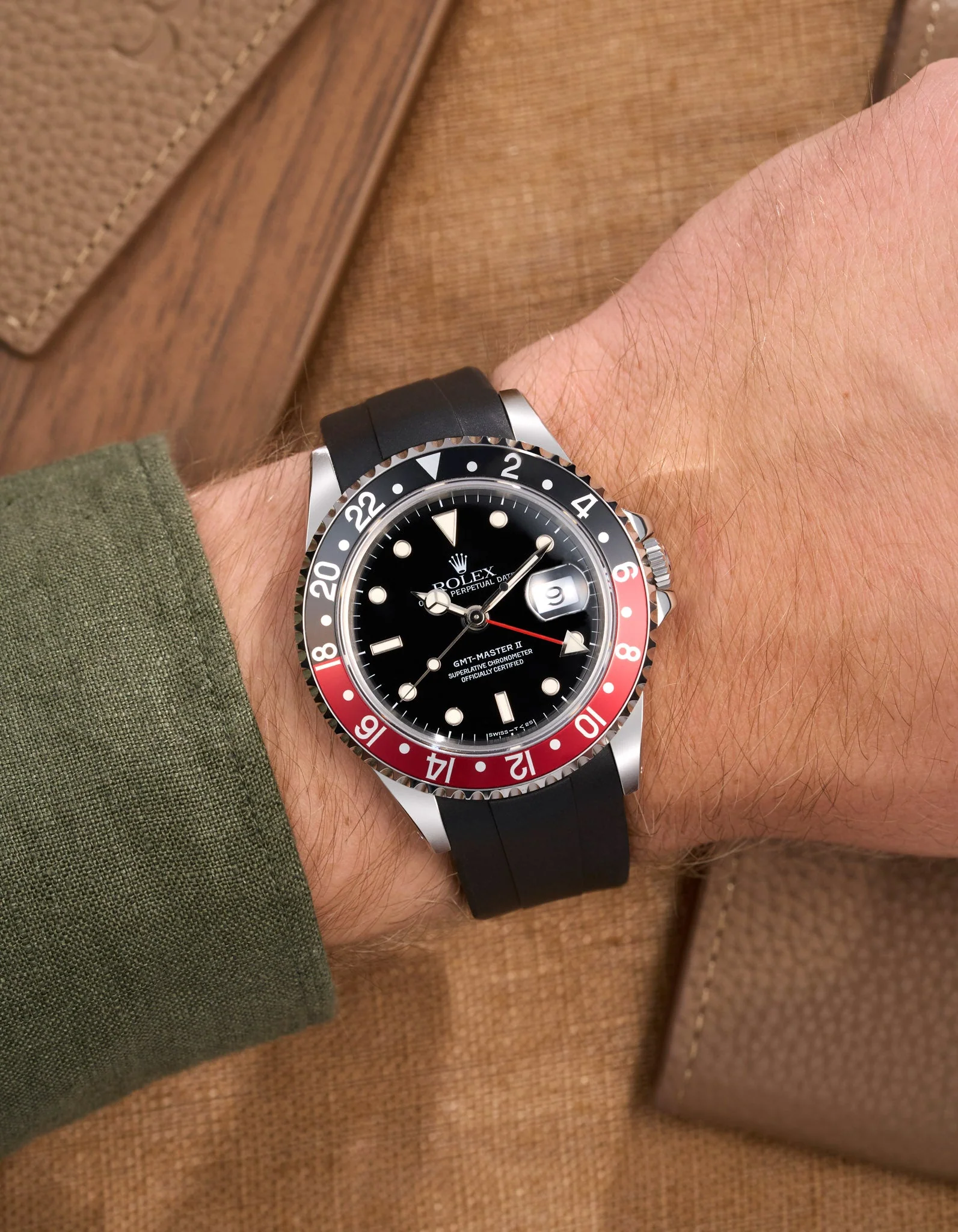 FKM Rubber Strap for Rolex GMT Master II 16710 Coke - Image 3