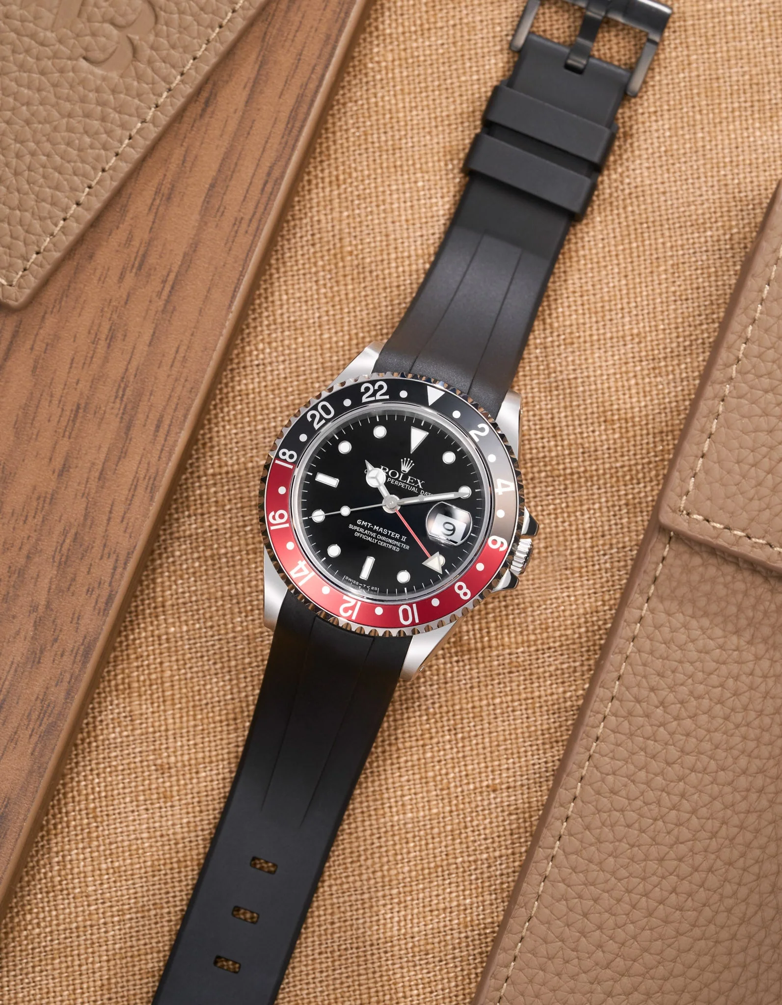 FKM Rubber Strap for Rolex GMT Master II 16710 Coke - Image 4