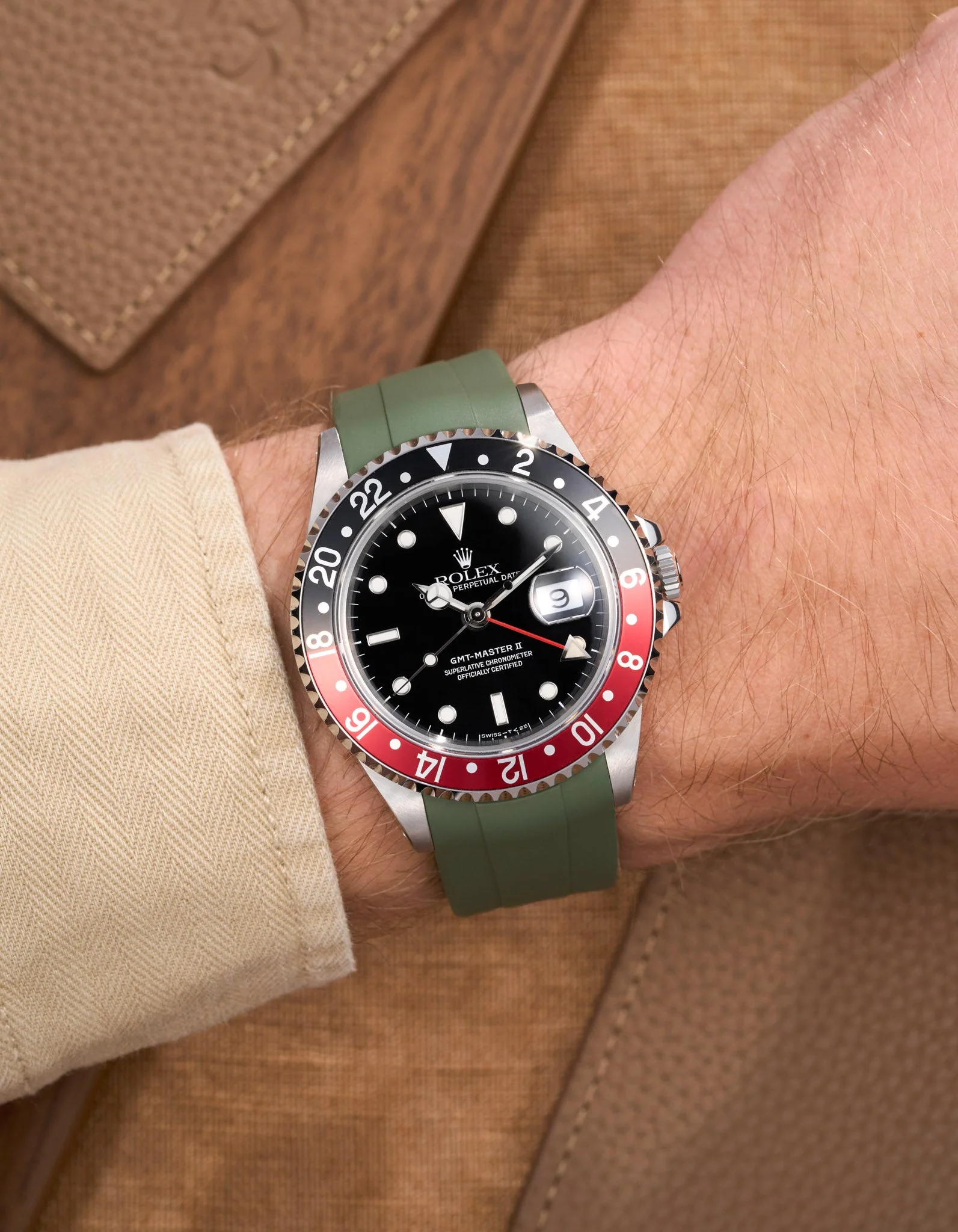FKM Rubber Strap for Rolex GMT Master II 16710 Coke - Image 7