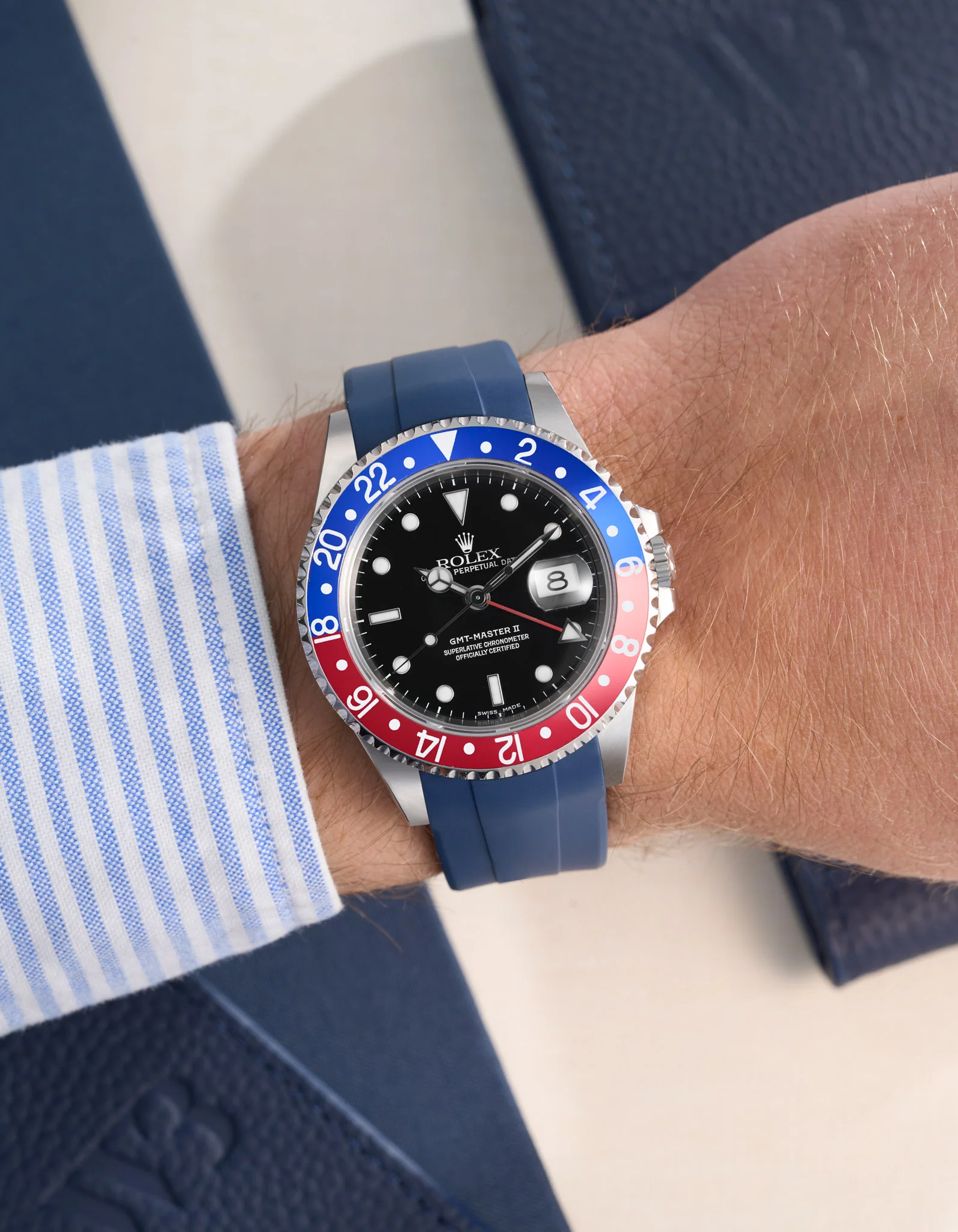FKM Rubber Strap for Rolex GMT Master II 16710 Pepsi - Image 3