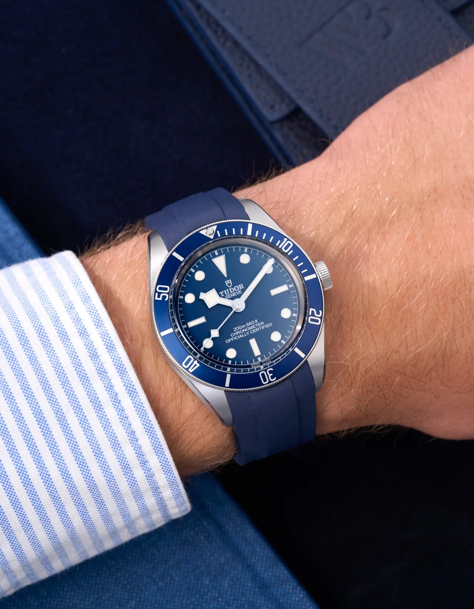 FKM Rubber Strap for Tudor BB58 - Navy Blue - Image 4