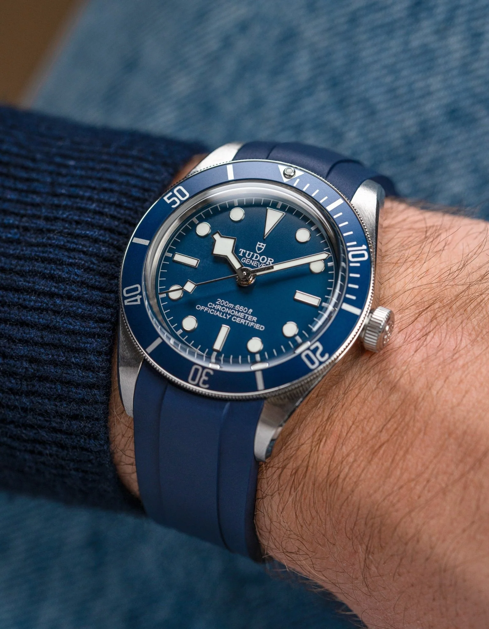 FKM Rubber Strap for Tudor BB58 - Navy Blue - Image 5