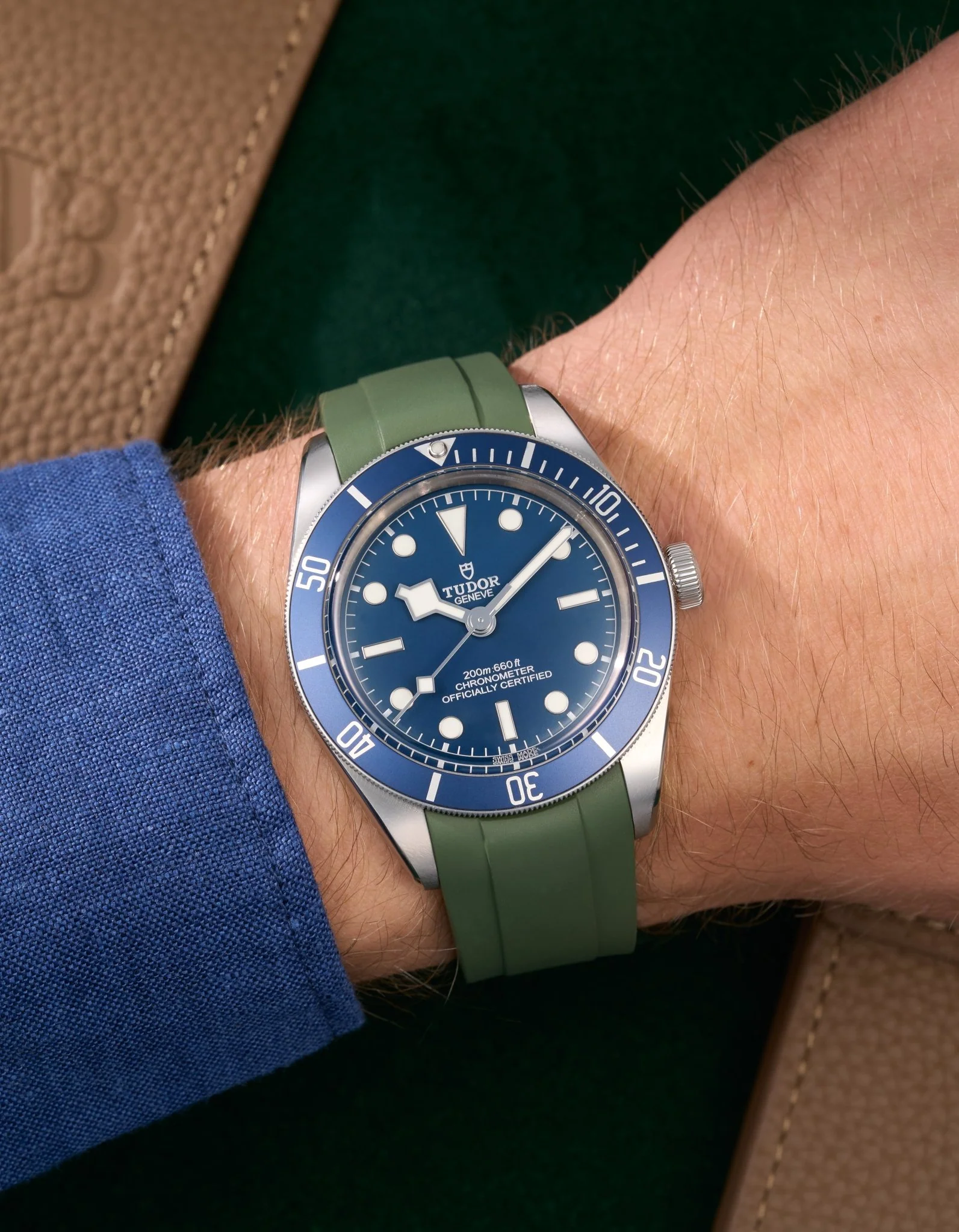 FKM Rubber Strap for Tudor BB58 - Olive Green - Image 3