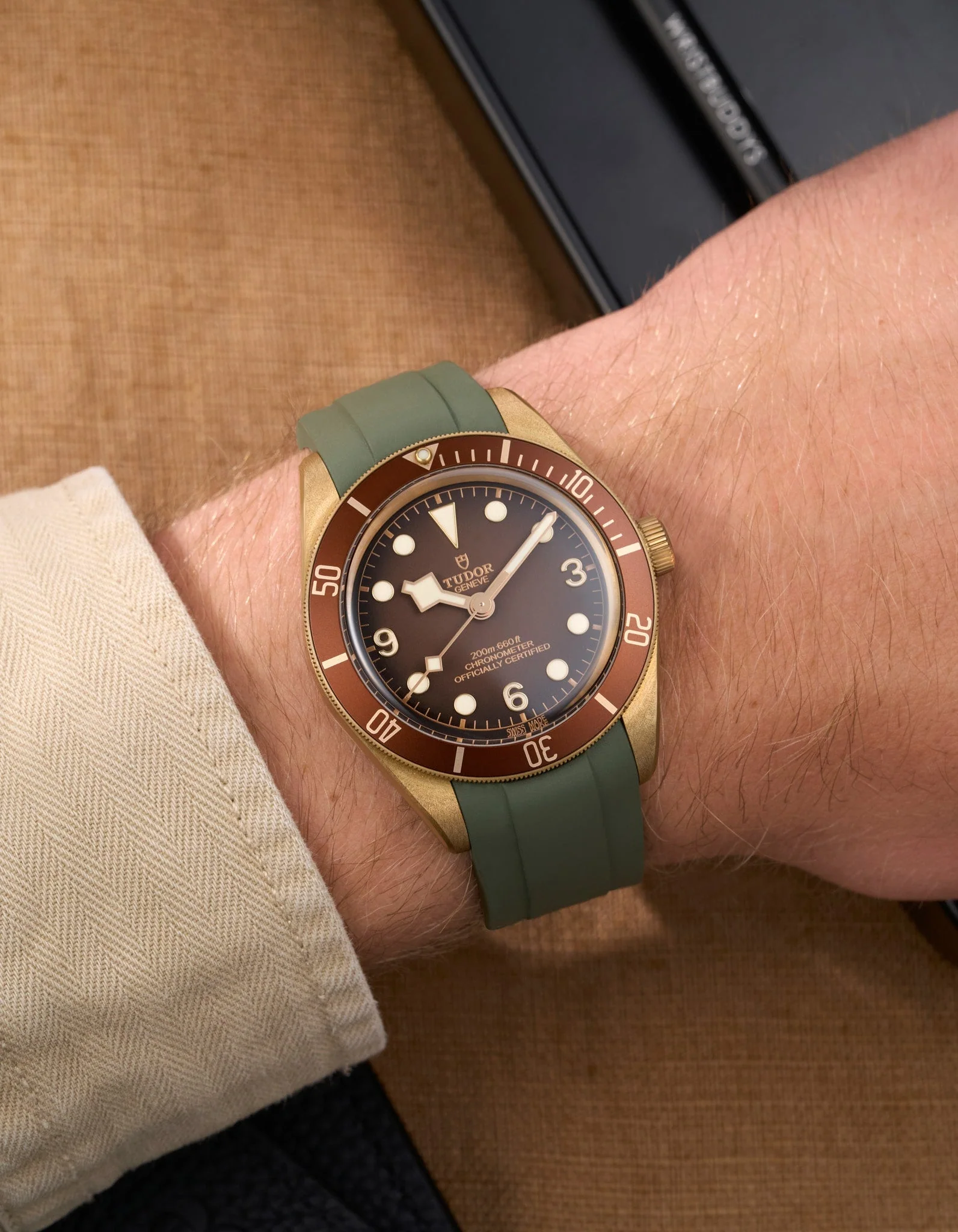 FKM Rubber Strap for Tudor BB58 - Olive Green - Image 4