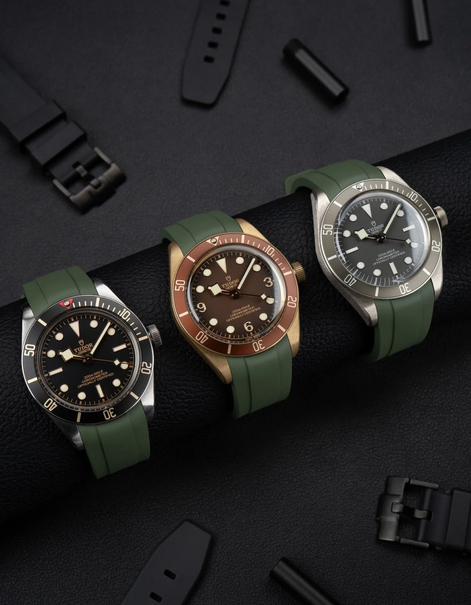 FKM Rubber Strap for Tudor BB58 - Olive Green - Image 6