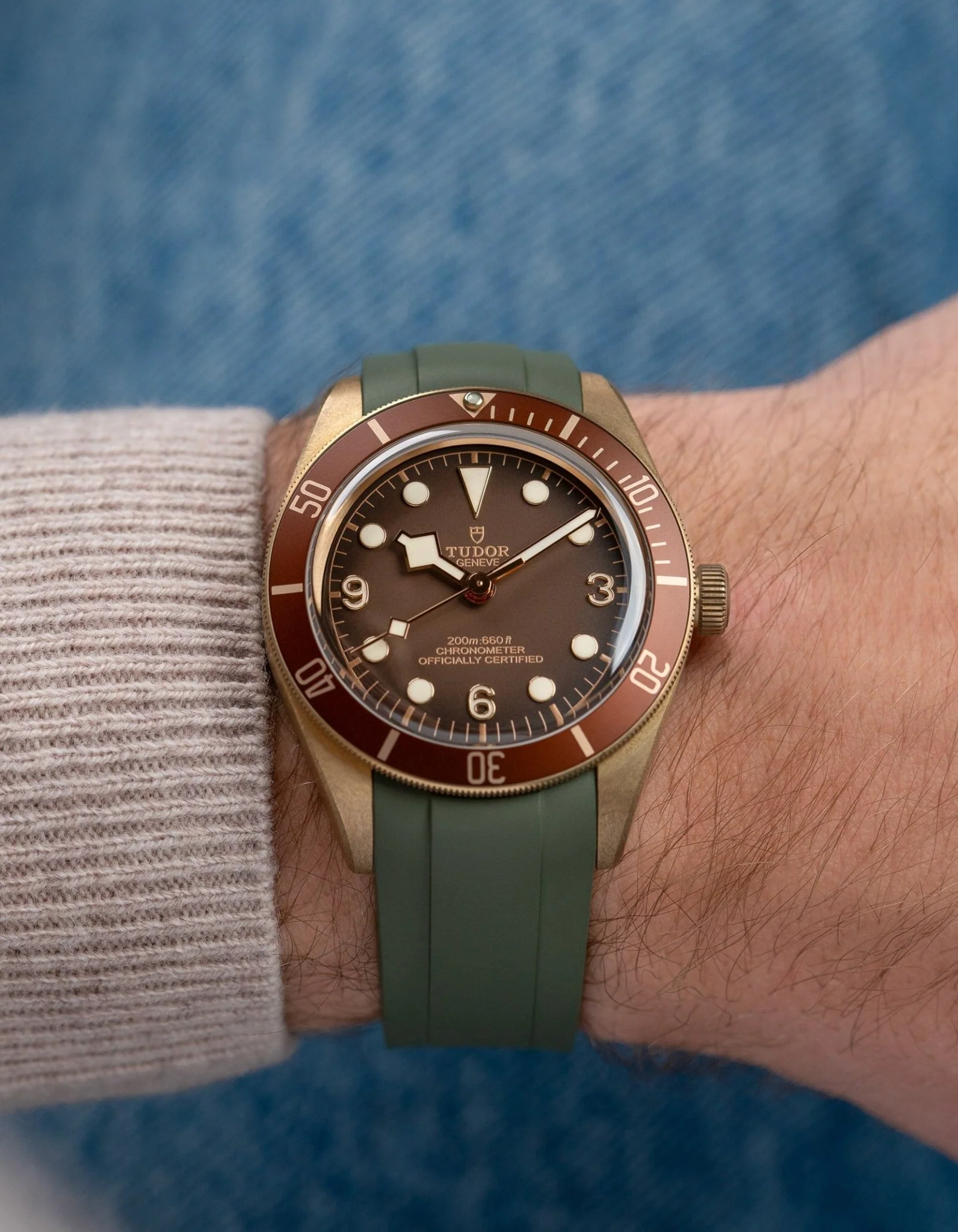 FKM Rubber Strap for Tudor BB58 - Olive Green - Image 8