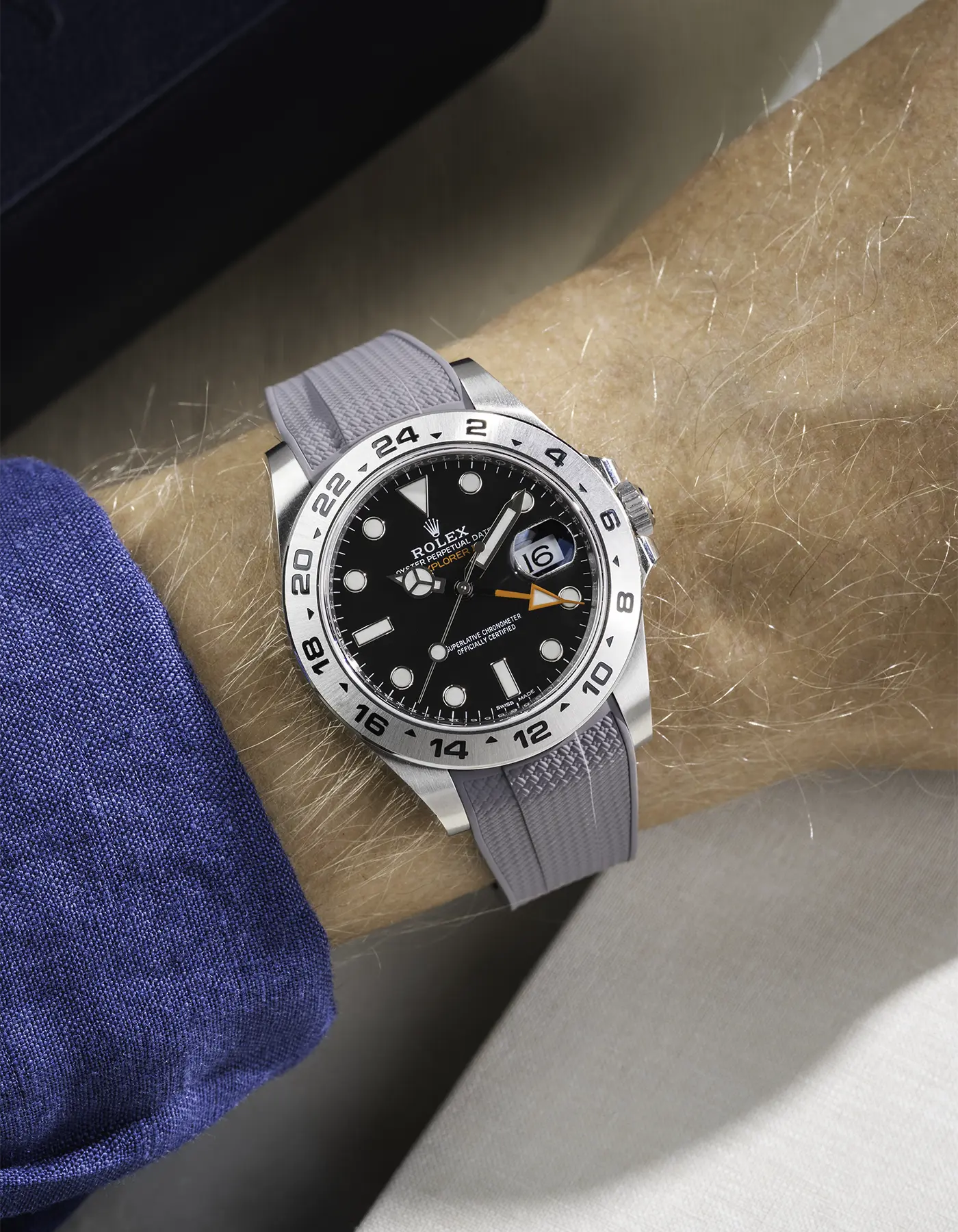 FKM Rubber Strap Integrated for Original Clasp - Rolex Explorer 216570 - Image 17