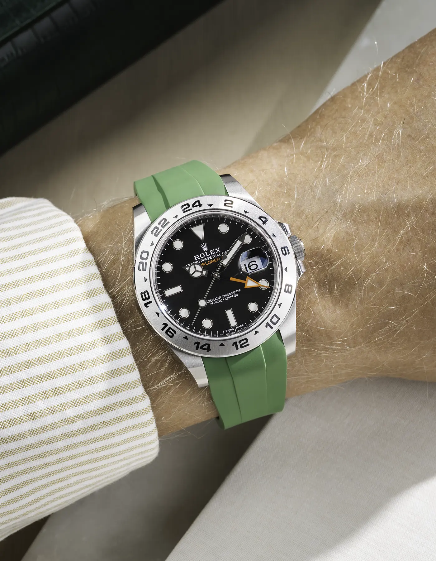 FKM Rubber Strap Integrated for Original Clasp - Rolex Explorer 216570 - Image 20