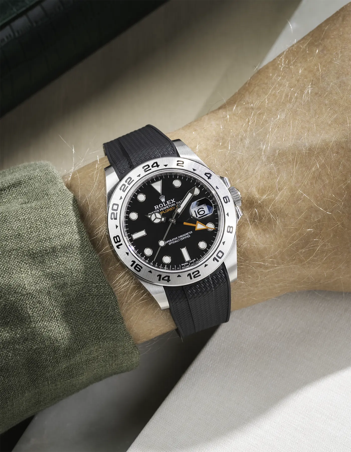 FKM Rubber Strap Integrated for Original Clasp - Rolex Explorer 216570 - Image 5