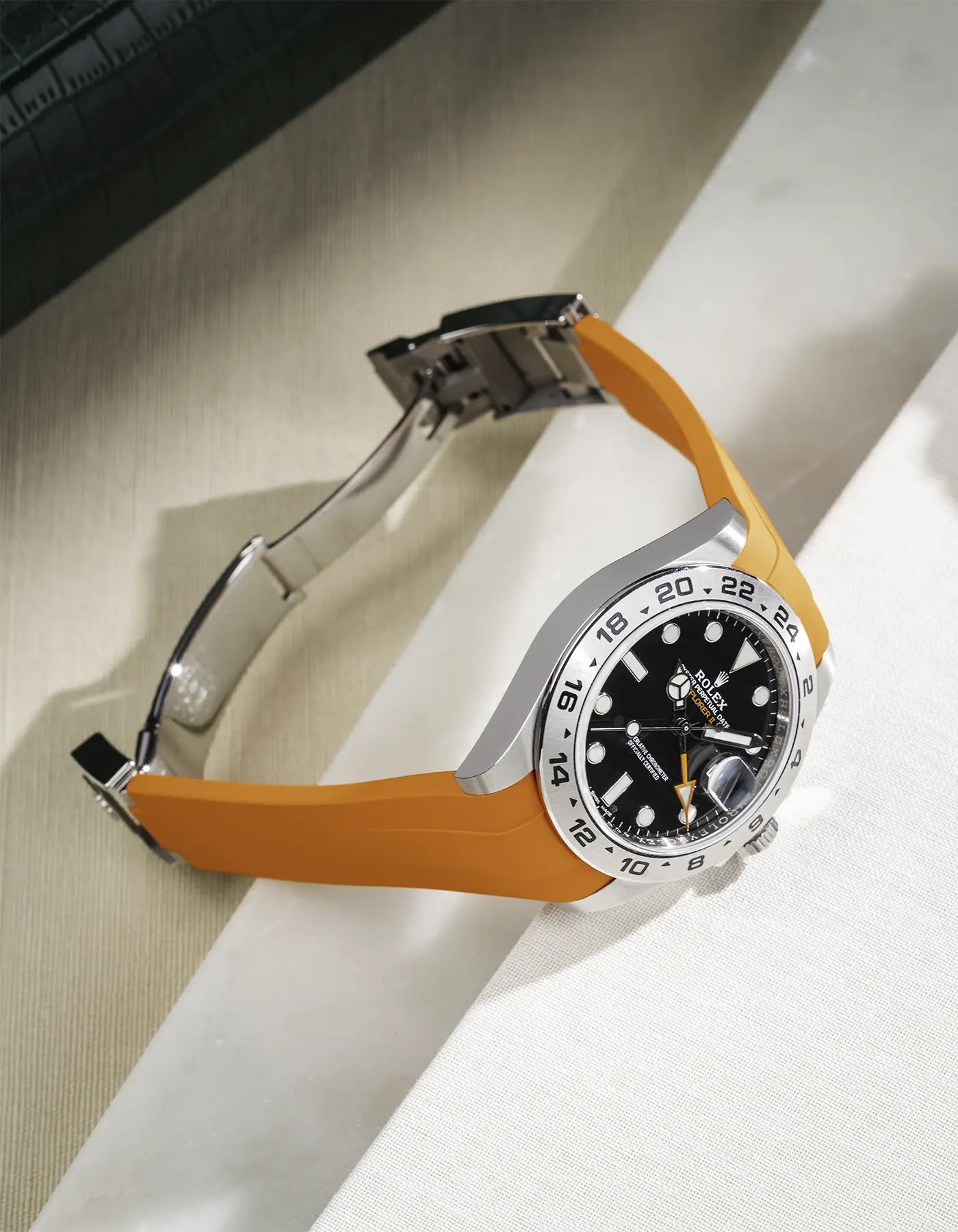 FKM Rubber Strap Integrated for Original Clasp - Rolex Explorer 216570 - Image 9
