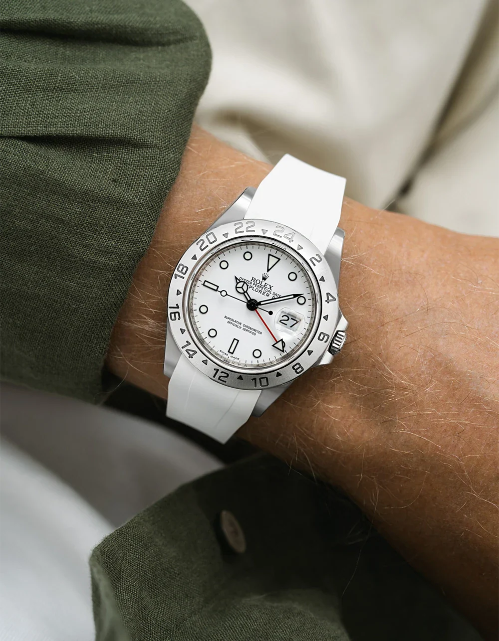 FKM Rubber Strap Integrated for Original Clasp - Rolex Explorer II 16570 - Image 12
