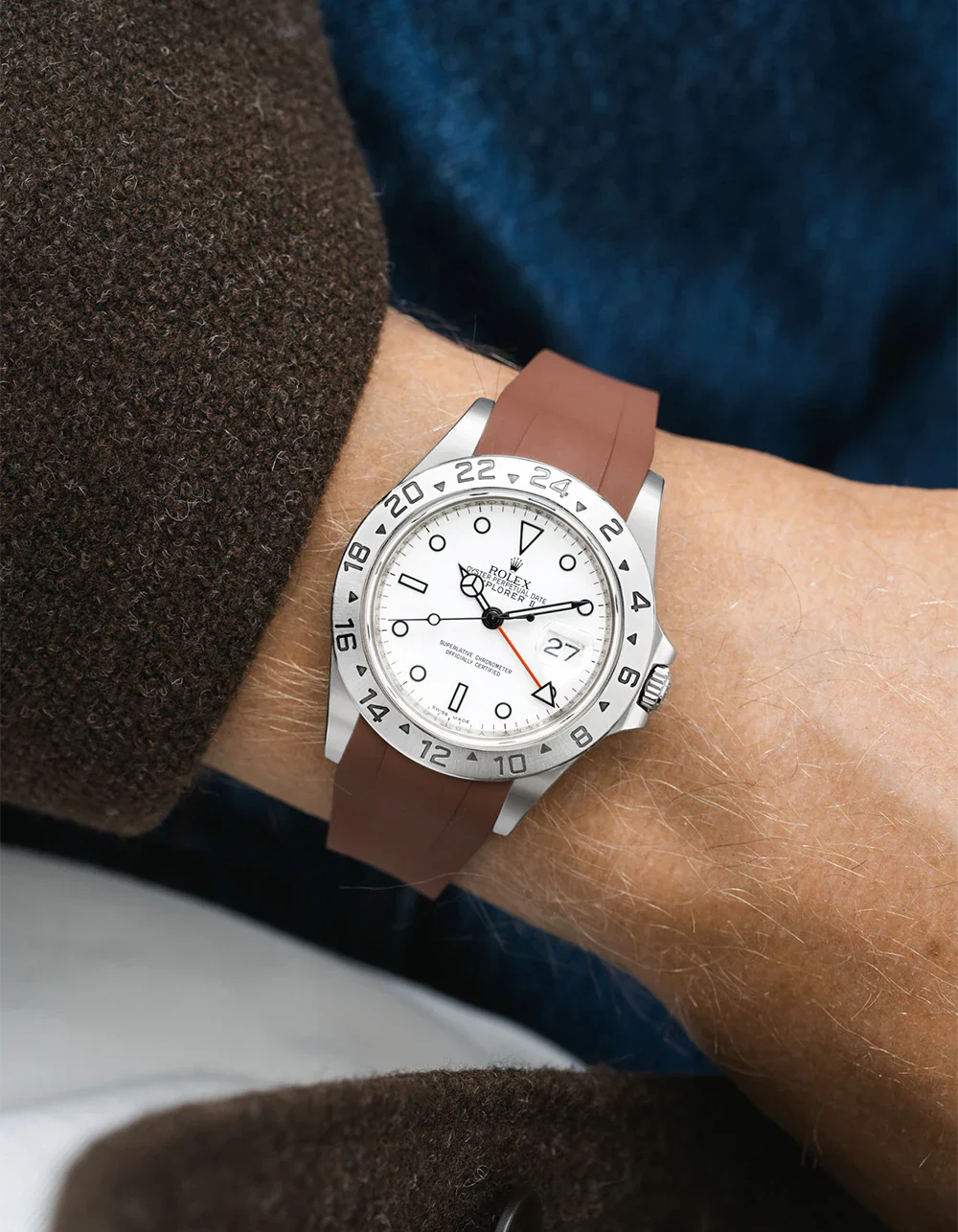 FKM Rubber Strap Integrated for Original Clasp - Rolex Explorer II 16570 - Image 14