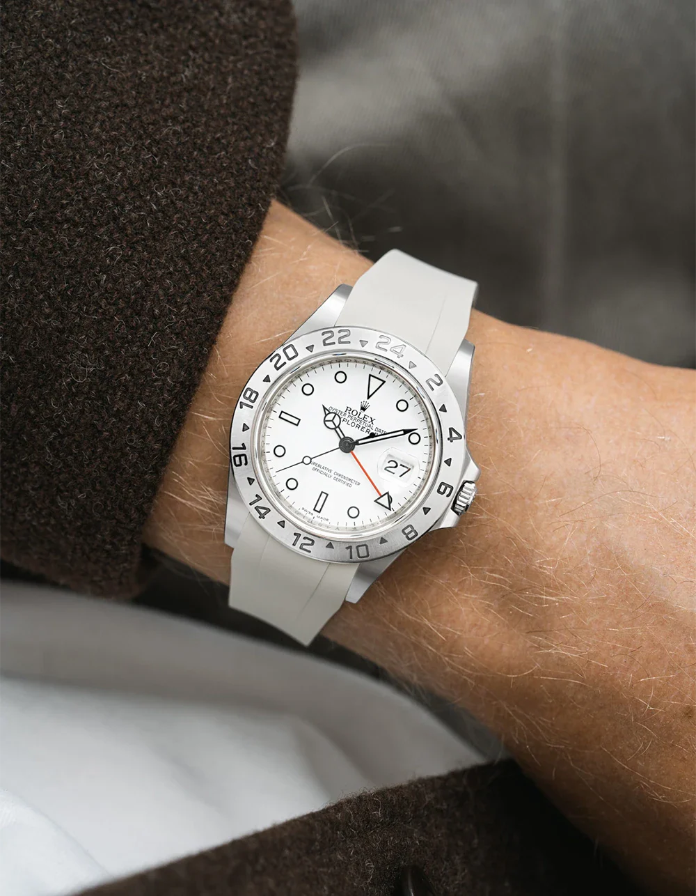 FKM Rubber Strap Integrated for Original Clasp - Rolex Explorer II 16570 - Image 16