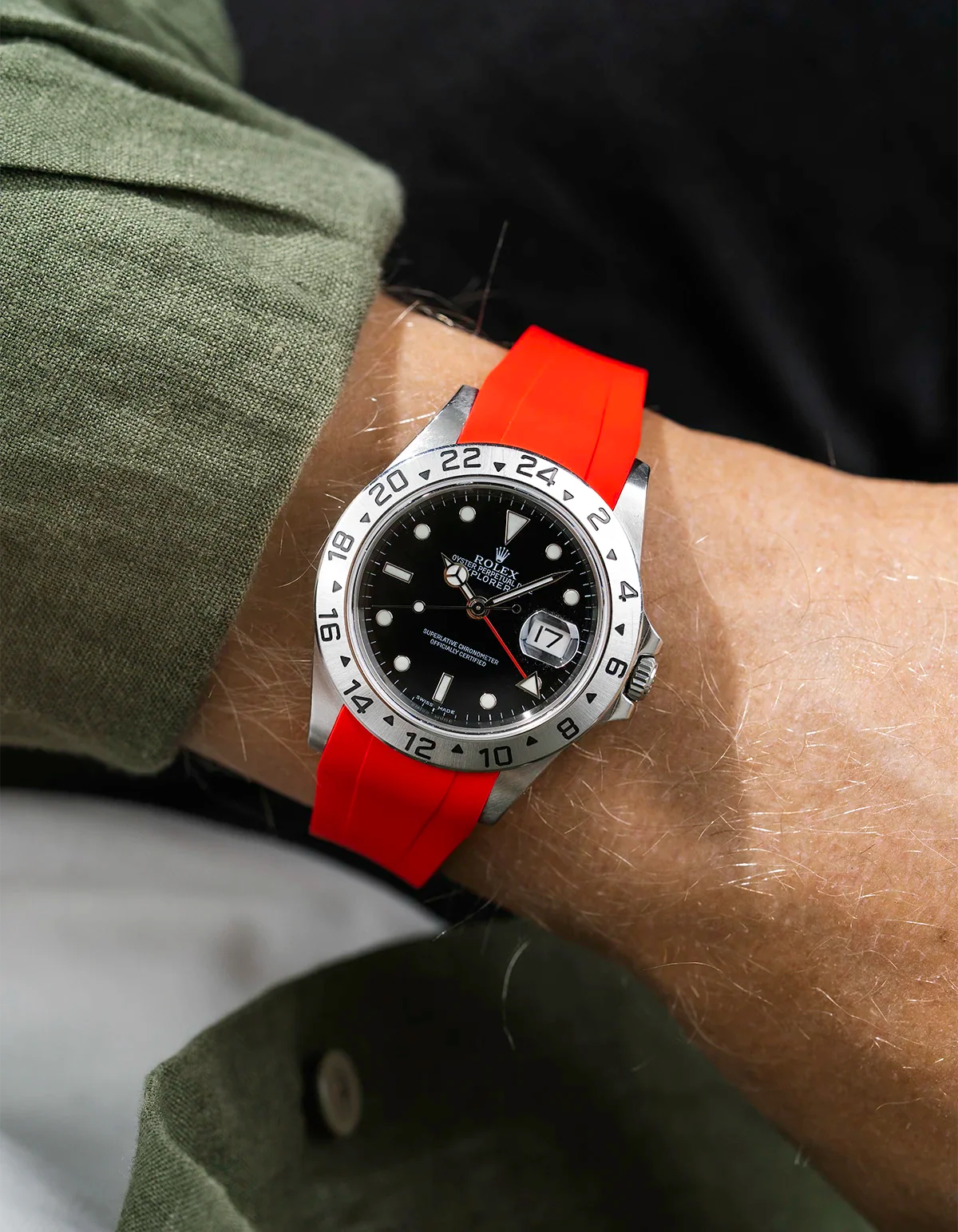 FKM Rubber Strap Integrated for Original Clasp - Rolex Explorer II 16570 - Image 18