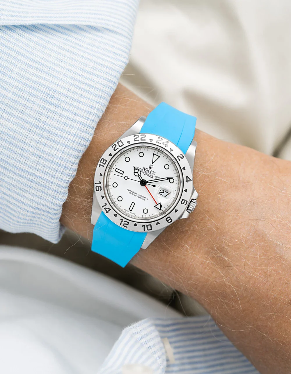 FKM Rubber Strap Integrated for Original Clasp - Rolex Explorer II 16570 - Image 22